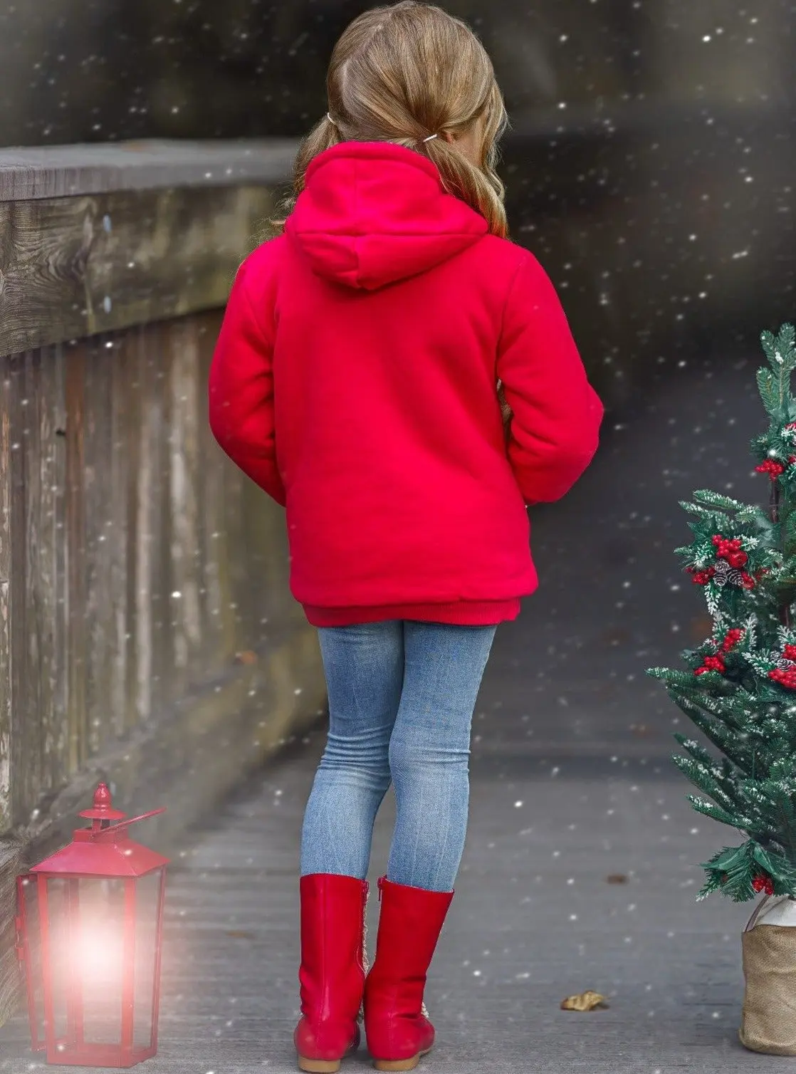 Warm and Cozy Fleece Lined Reindeer Hoodie - Image 13