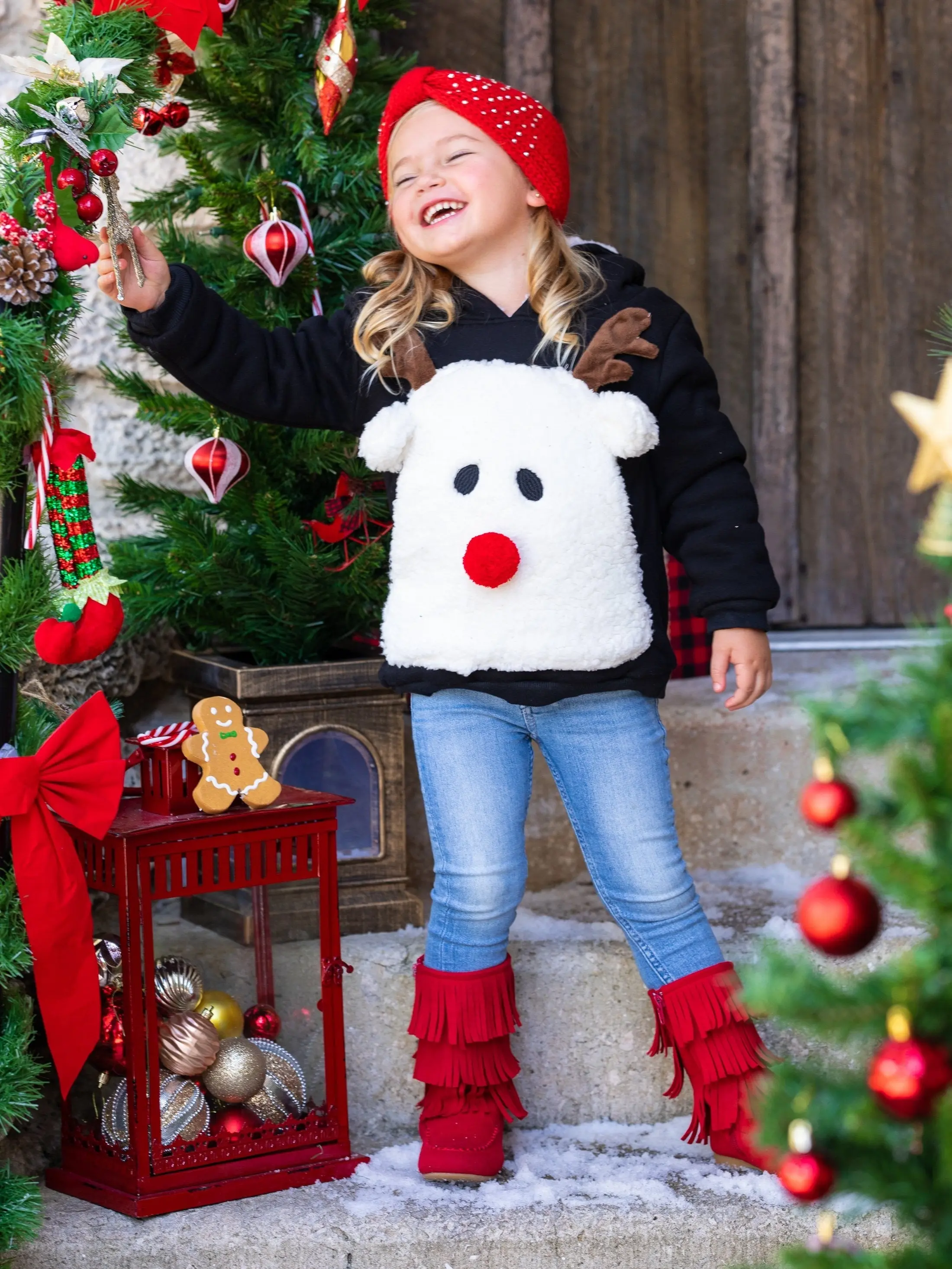 Warm and Cozy Fleece Lined Reindeer Hoodie - Image 14