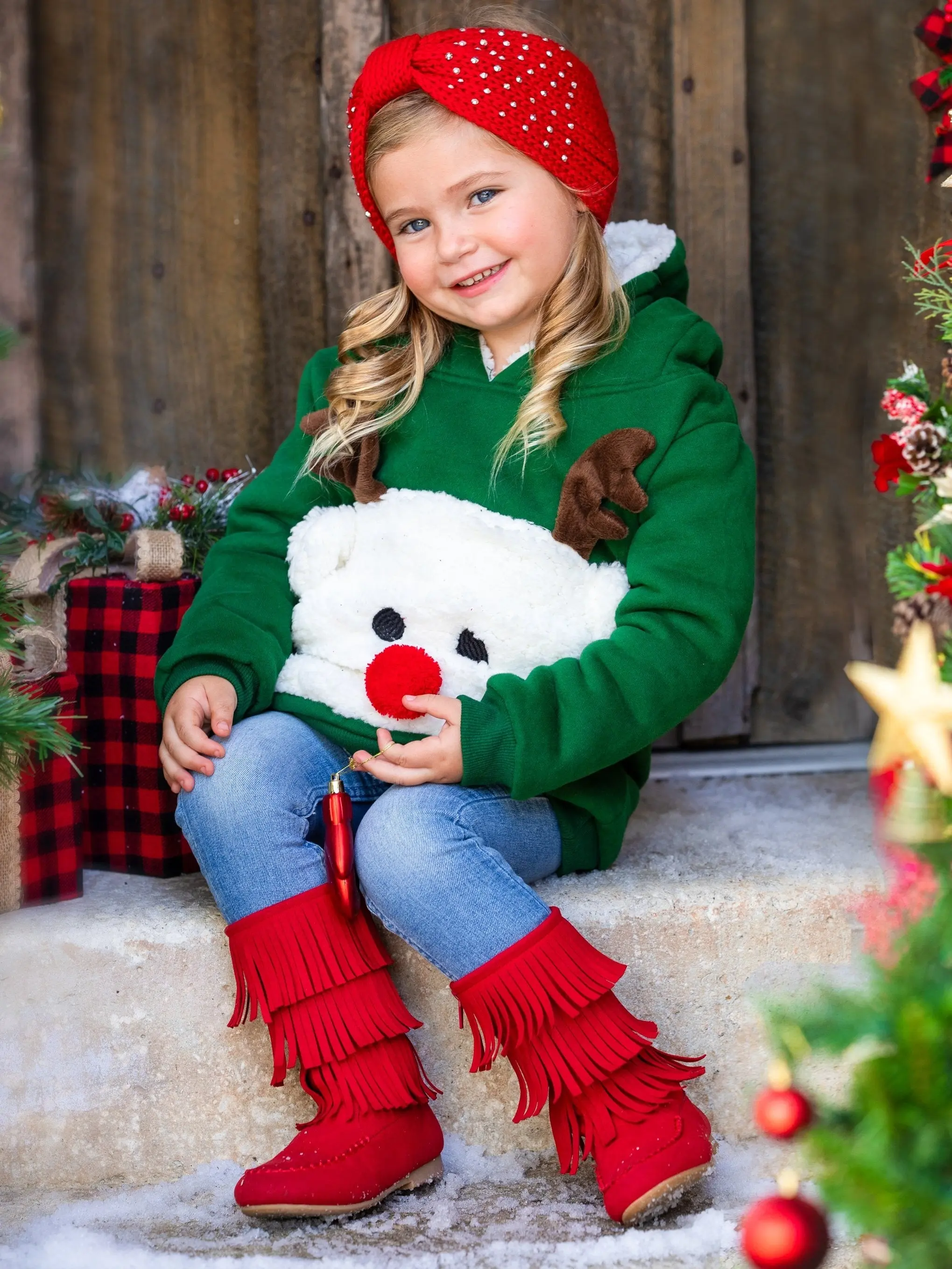 Warm and Cozy Fleece Lined Reindeer Hoodie - Image 3