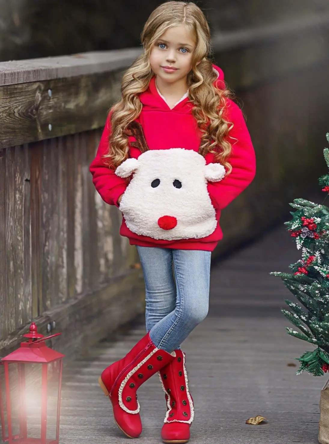 Warm and Cozy Fleece Lined Reindeer Hoodie - Image 5
