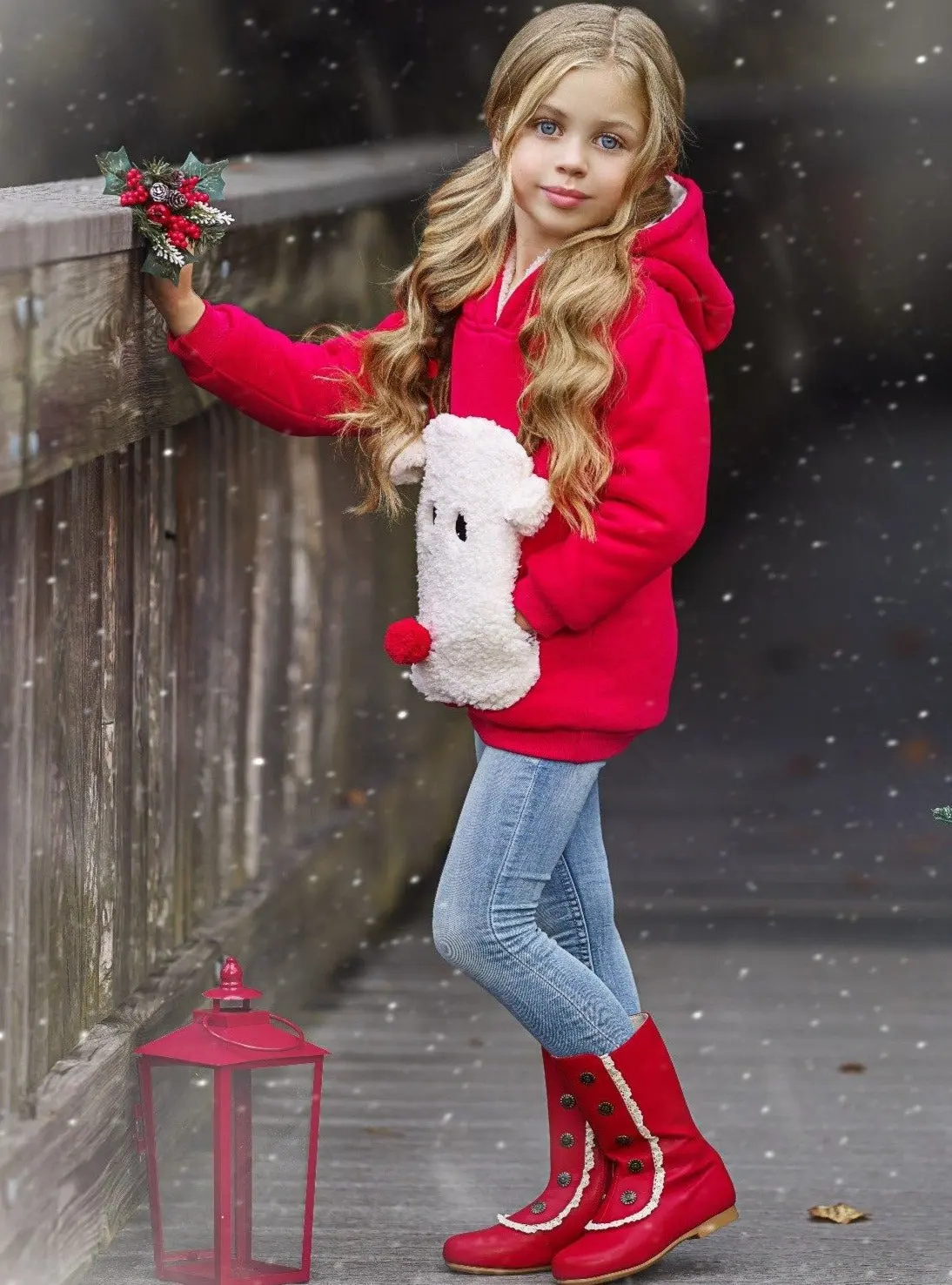 Warm and Cozy Fleece Lined Reindeer Hoodie - Image 9