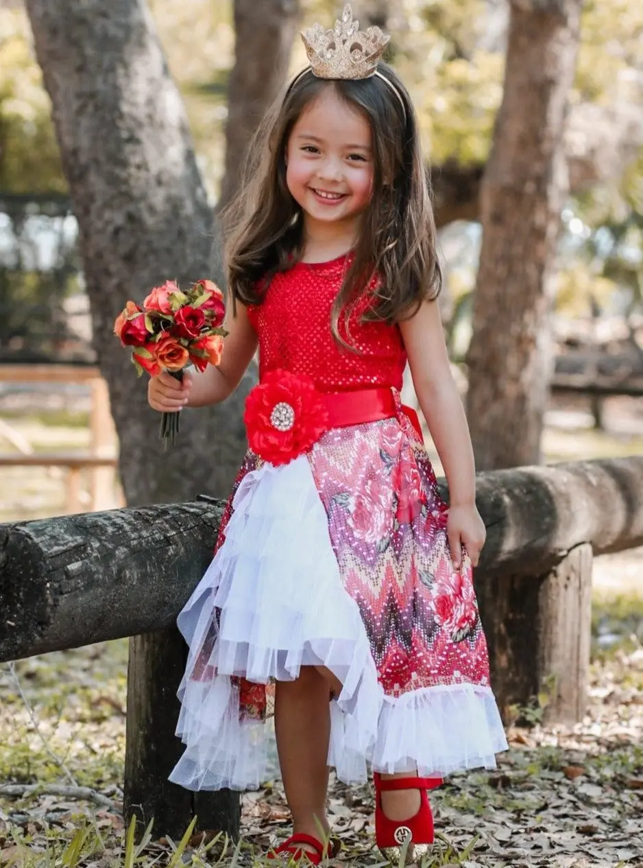 Sparkle Flower Hi-Lo Party Dress - Image 3