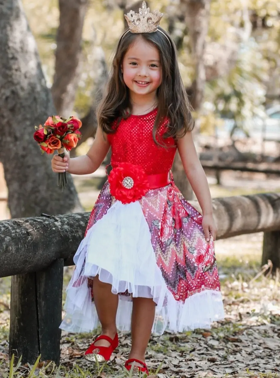 Sparkle Flower Hi-Lo Party Dress - Image 4