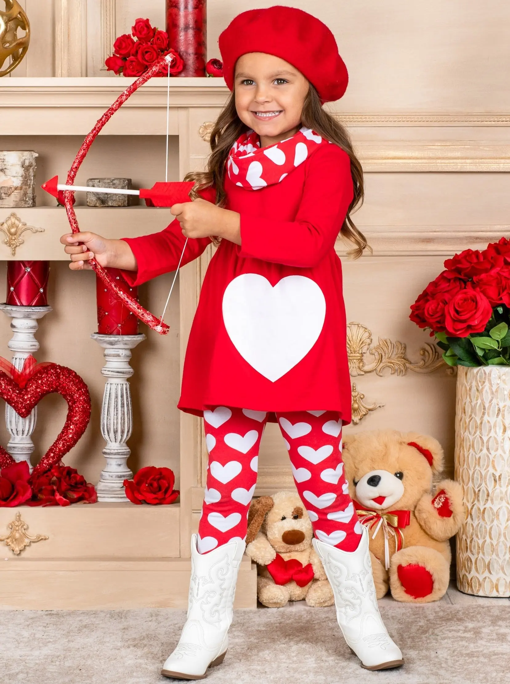 Little Heartbreaker Tunic, Scarf and Legging Set - Image 3