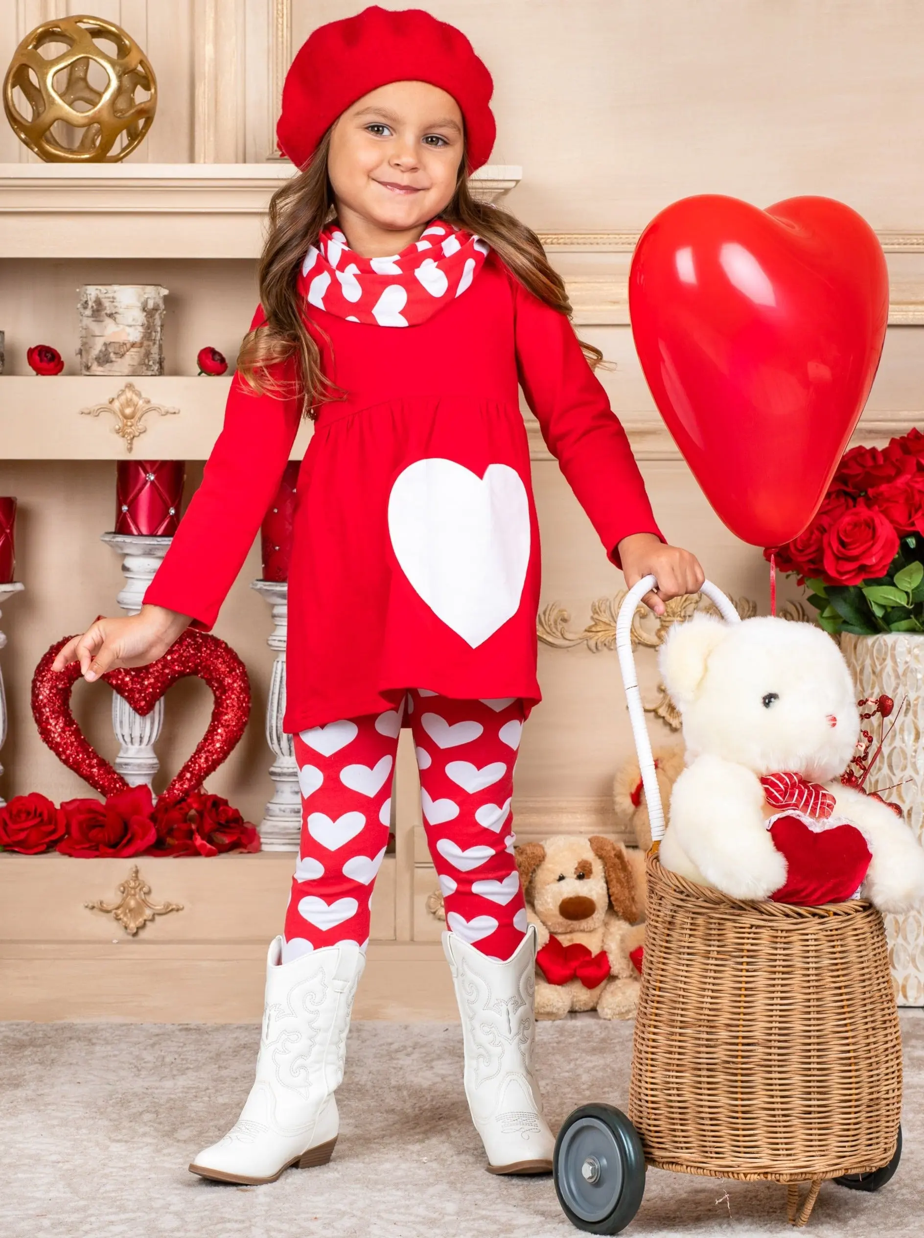 Little Heartbreaker Tunic, Scarf and Legging Set - Image 4