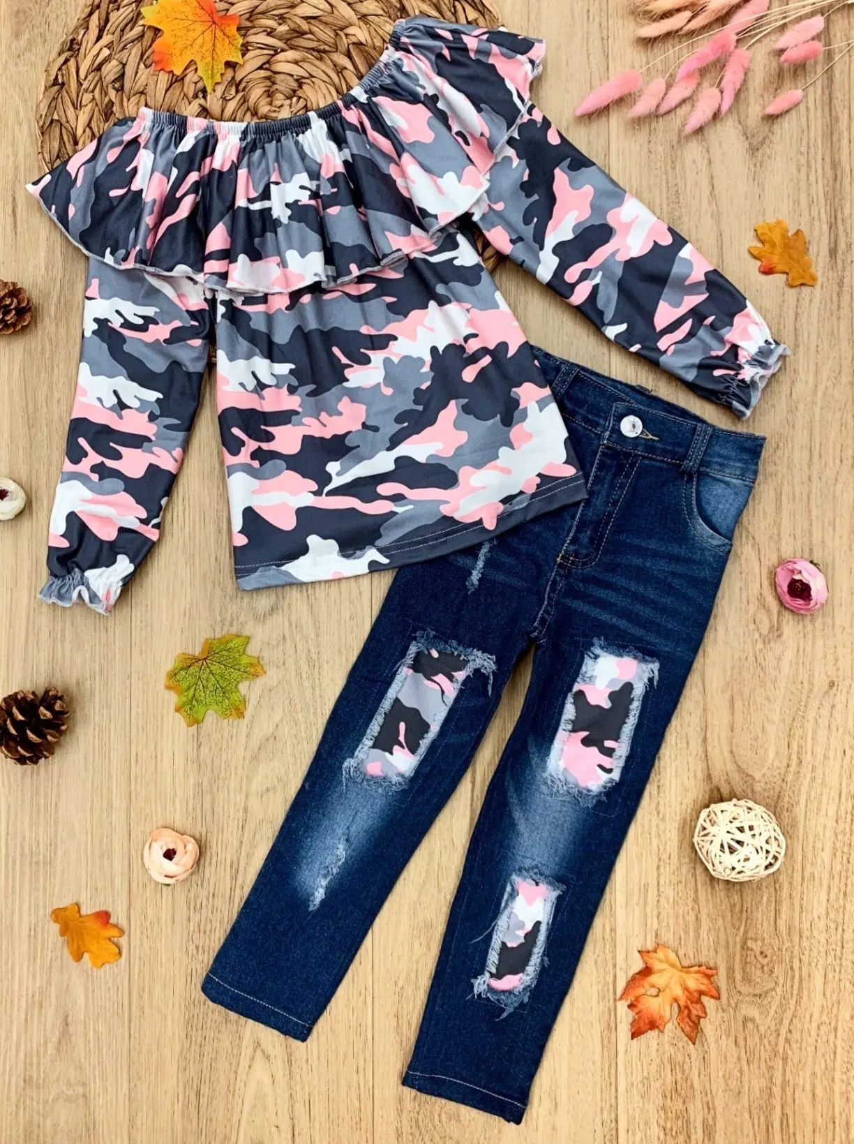 Can't See Me Camo Patched Jeans Set - Image 3