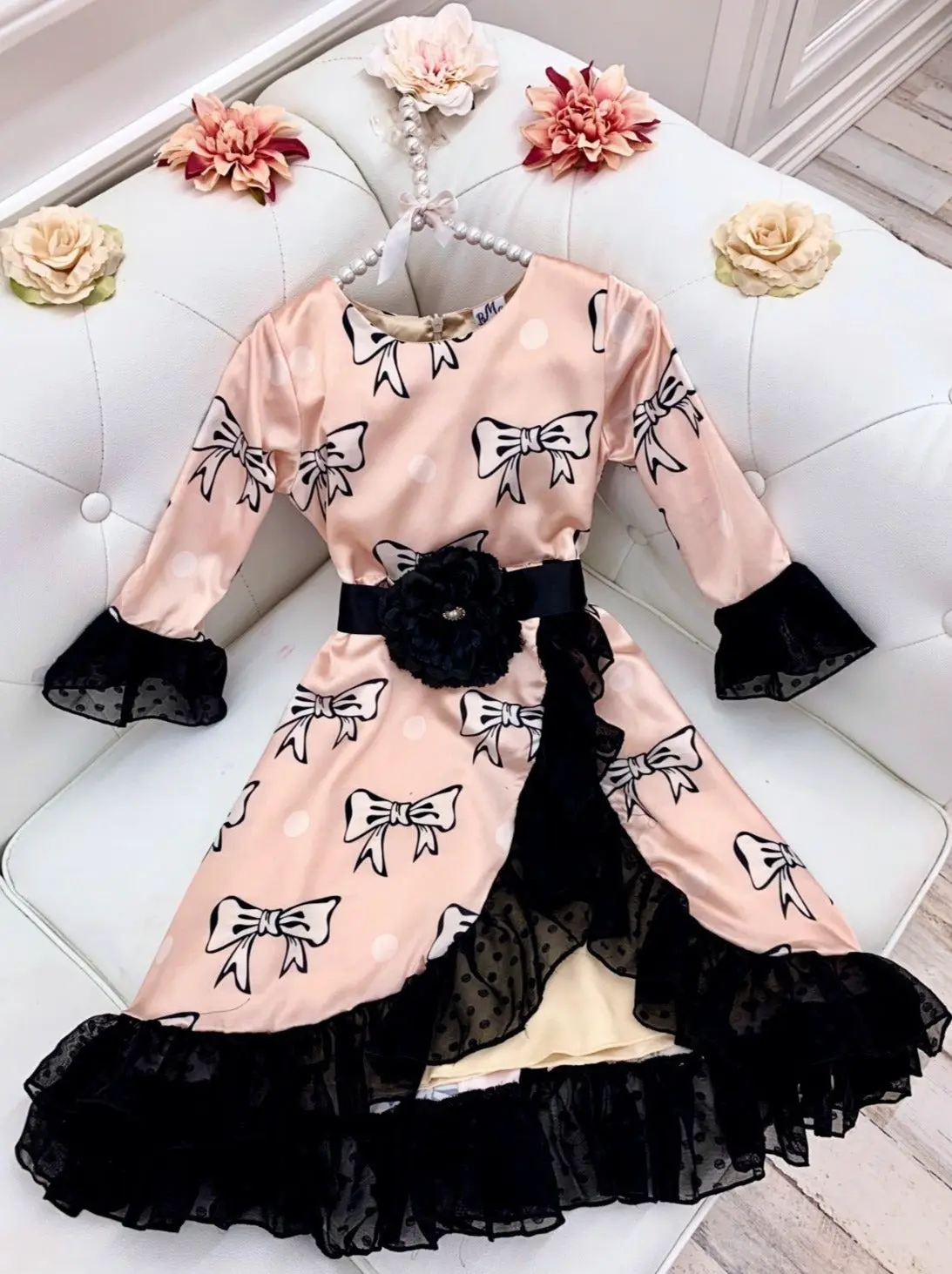 Wrapped Up Lace Hem Satin Dress - Image 2