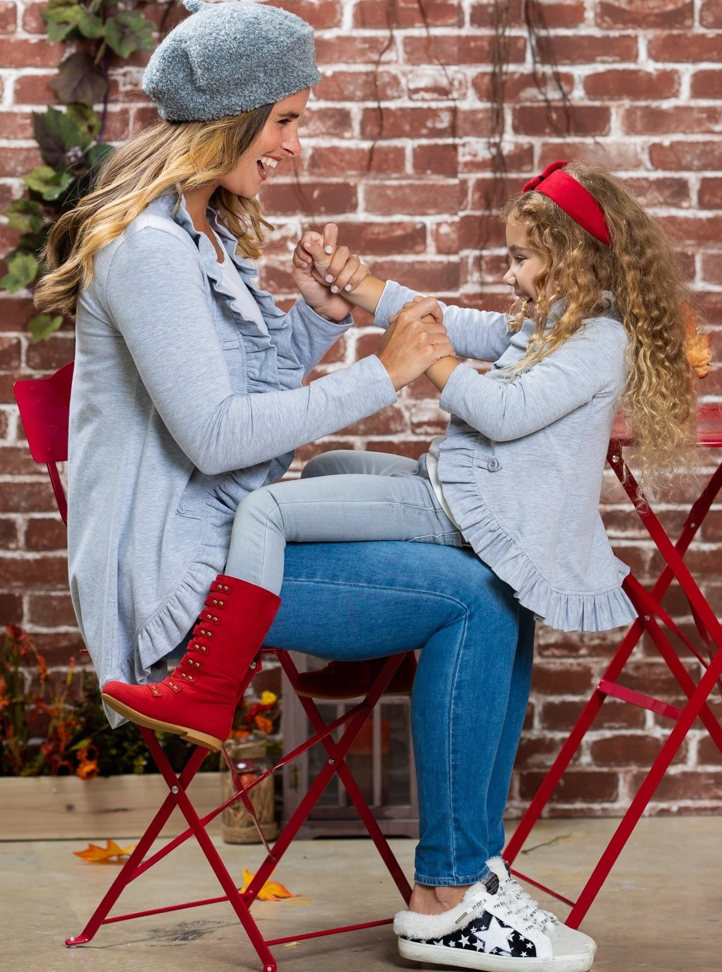 Mommy and Me Besties Blazer Ruffle Cardigan - Image 5