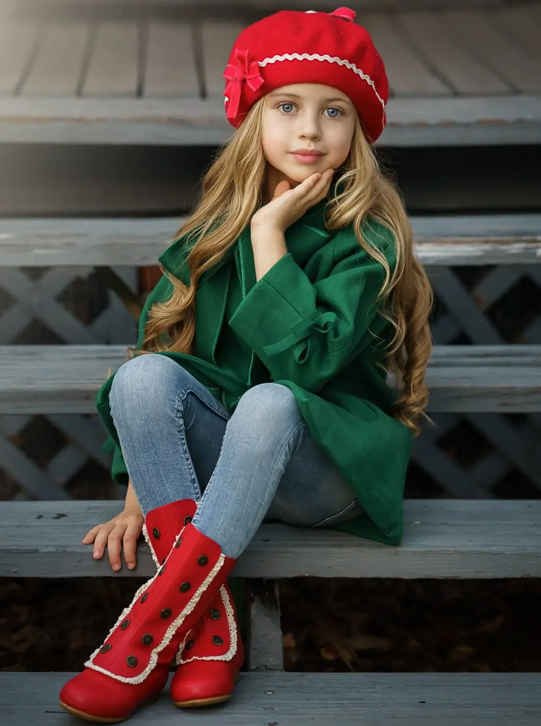 Military Style Lace Ruffle Trimmed Boots  By Liv and Mia - Image 2