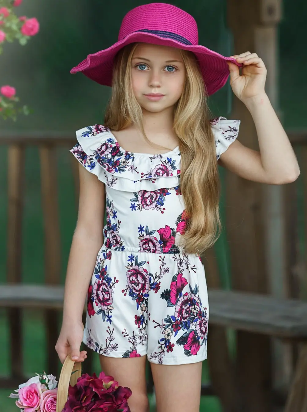 Mia Rose Ruffle Bib Romper - Image 2