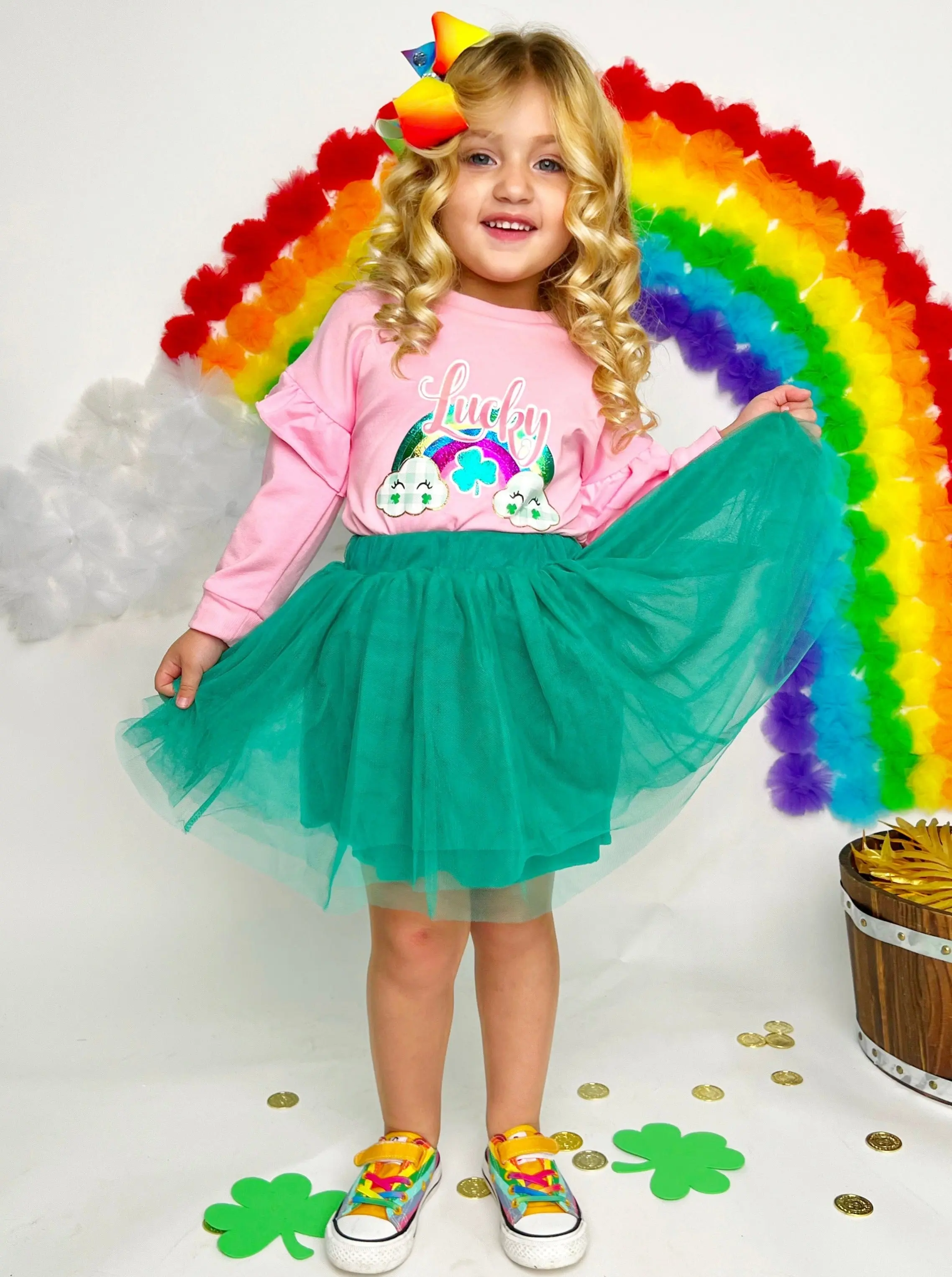 Lucky Rainbow Tutu Skirt Set - Image 2