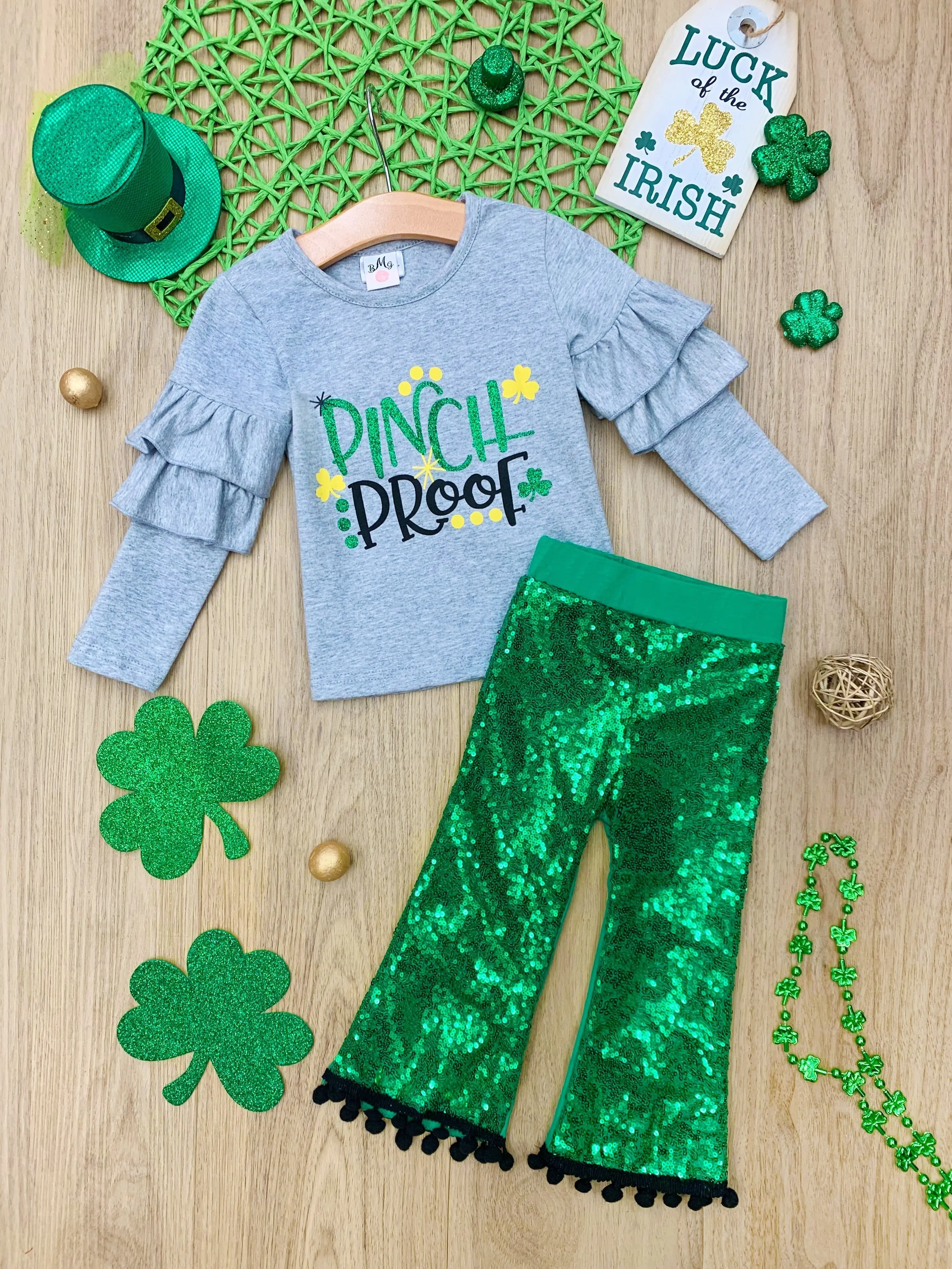 Pinch Proof Top and Sequin Pants Set - Image 2