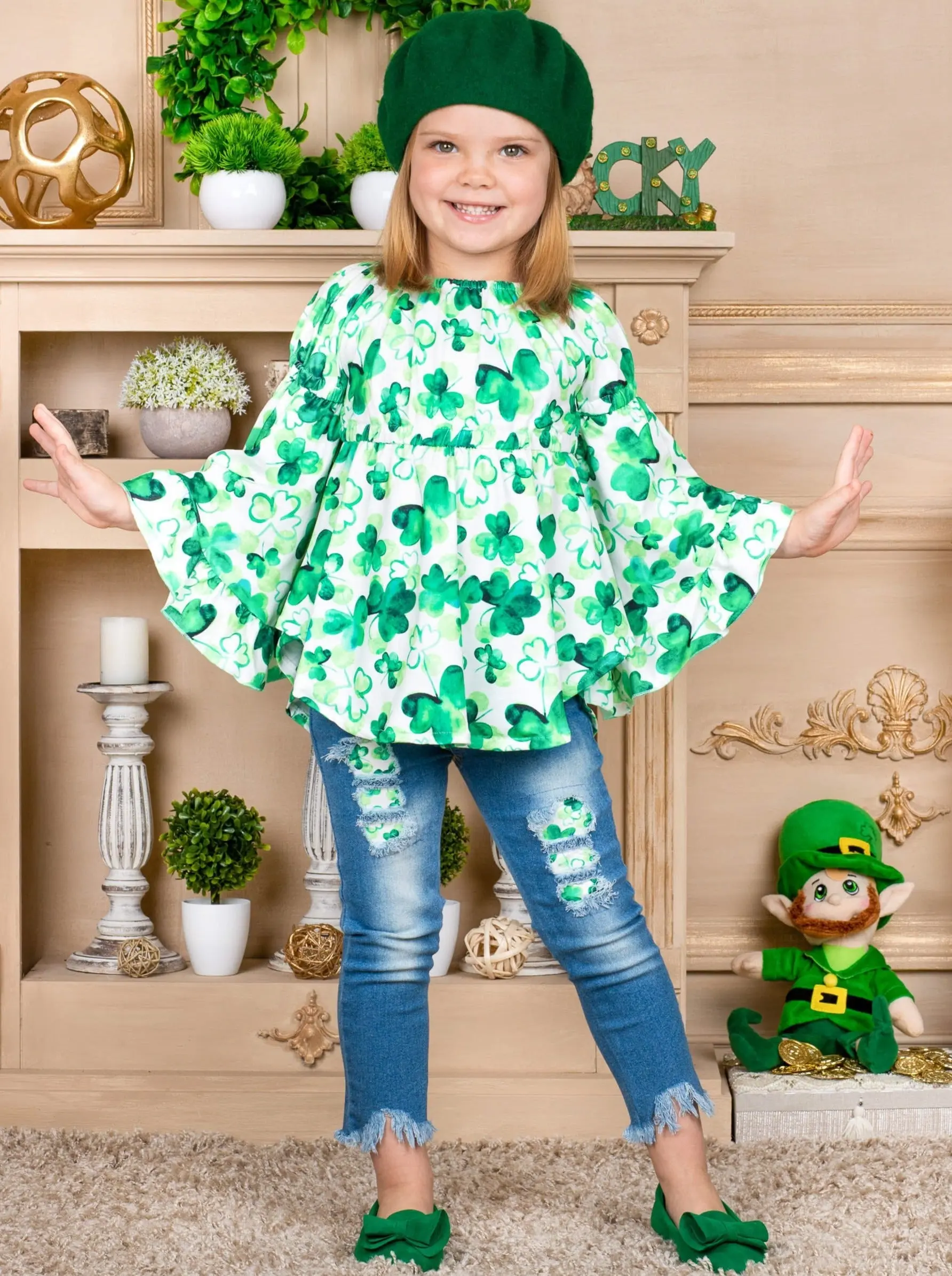 Irish Pride Patched Jeans Set - Image 2