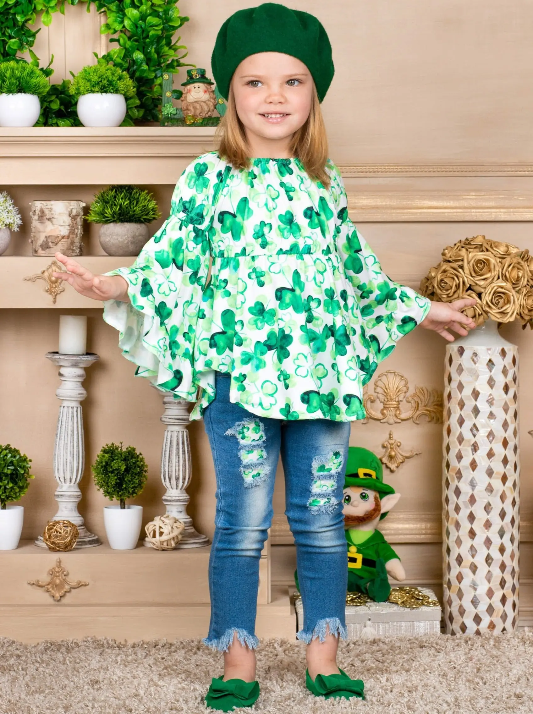Irish Pride Patched Jeans Set - Image 3