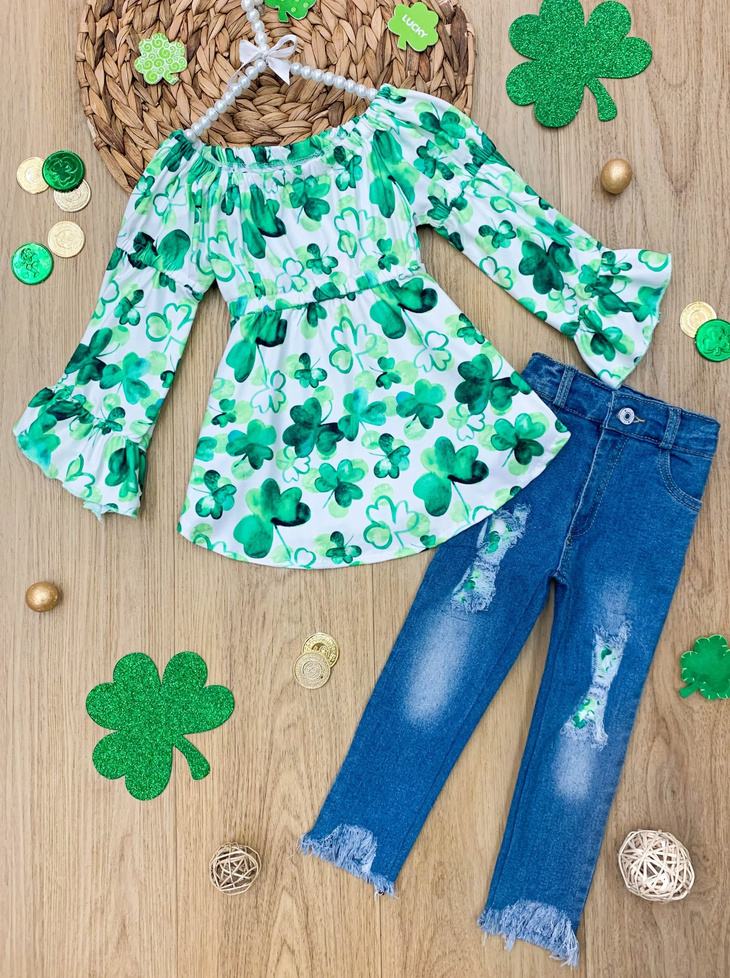 Irish Pride Patched Jeans Set - Image 5
