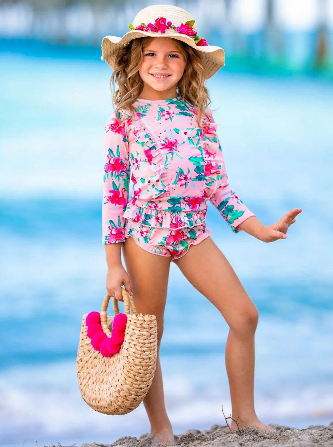 Precious Flower Rash Guard Two Piece Swimsuit - Image 13