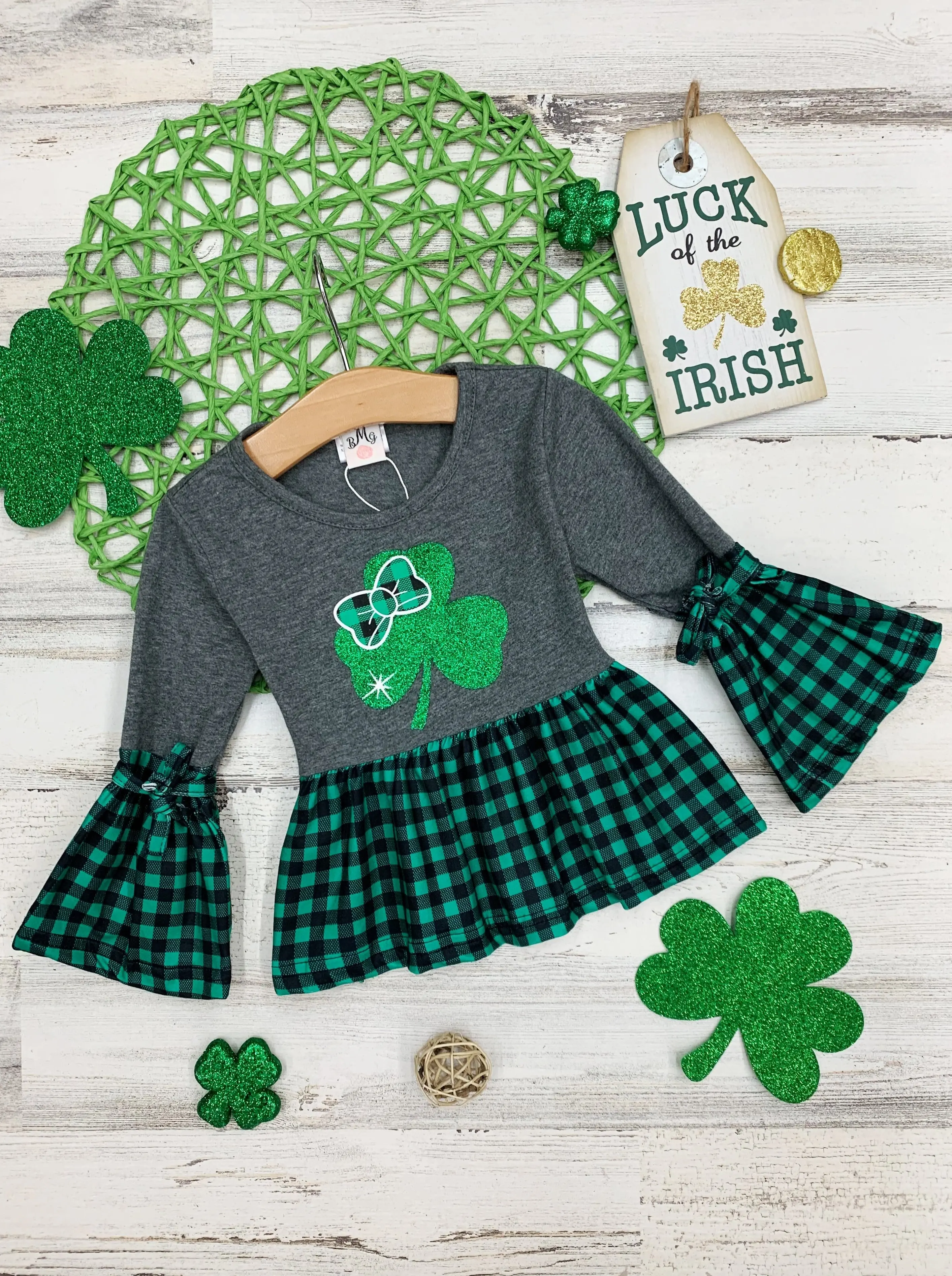 Leprechauns Love Plaid Ruffle Top - Image 3