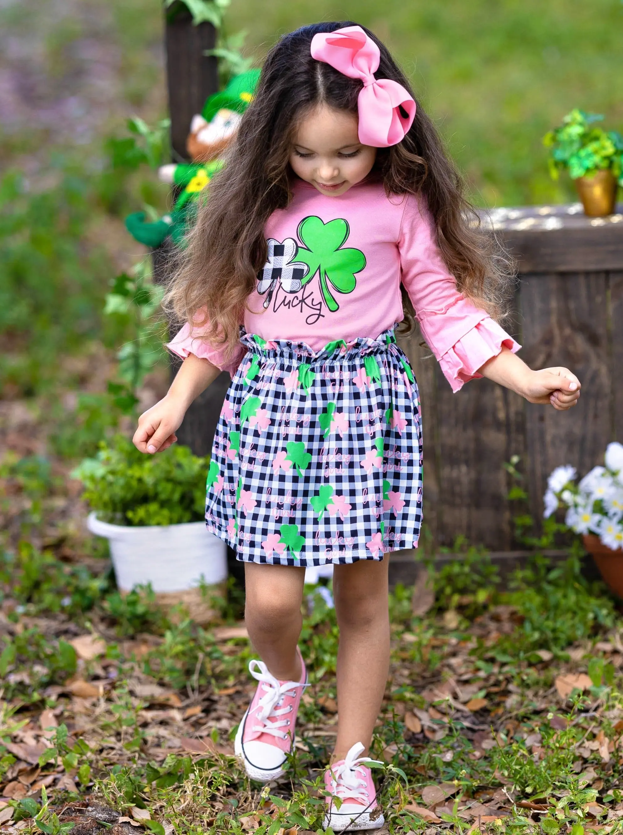 This Is My Lucky Plaid Skirt Set - Image 6