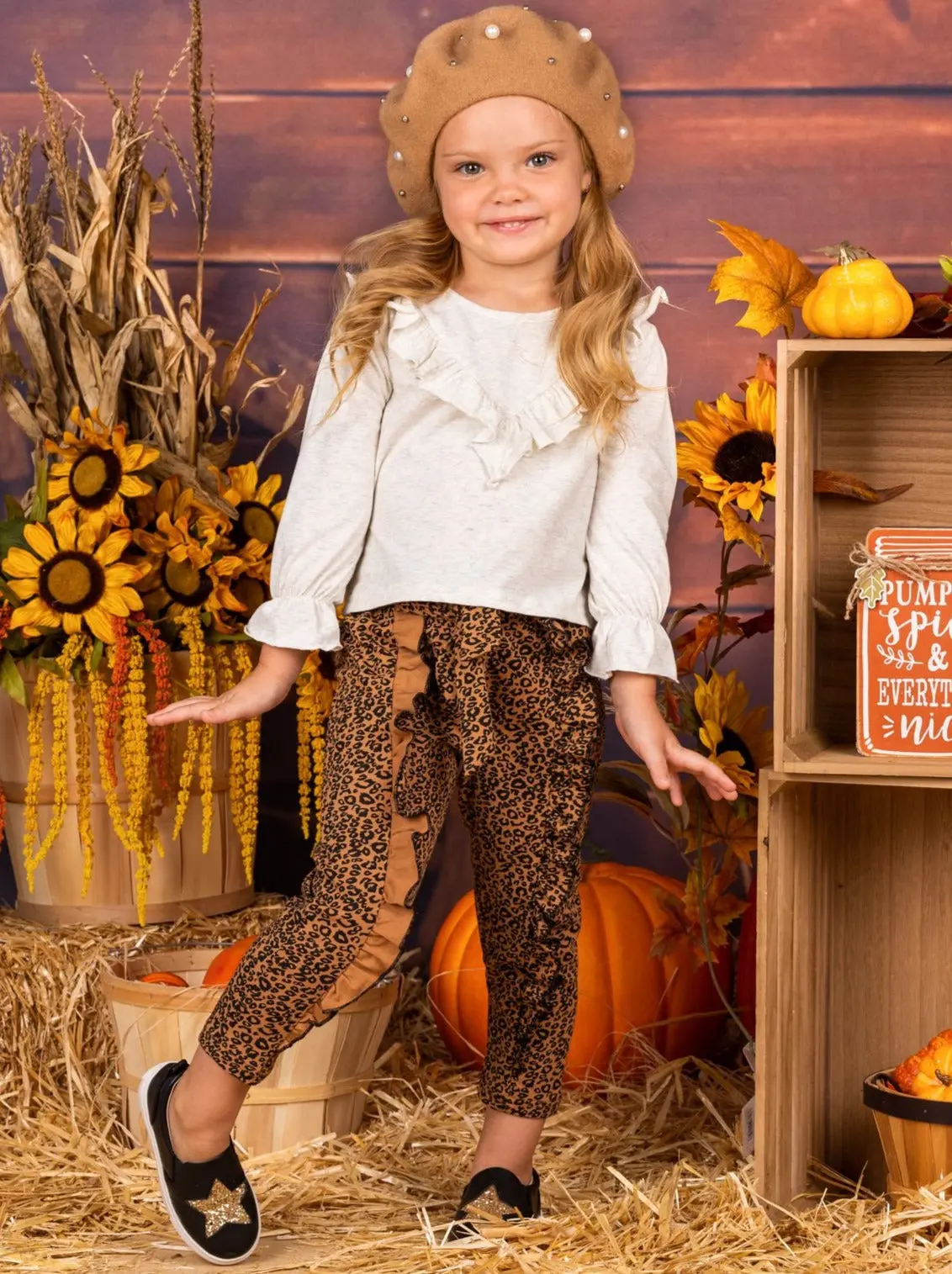 Wild and Ruffled Leopard Print Pants Set - Image 3