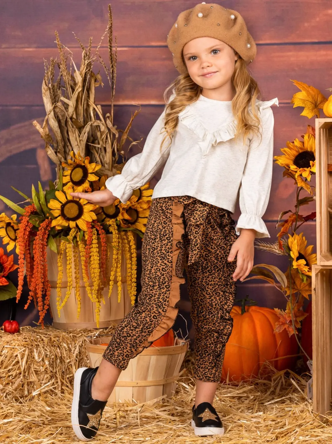 Wild and Ruffled Leopard Print Pants Set - Image 4