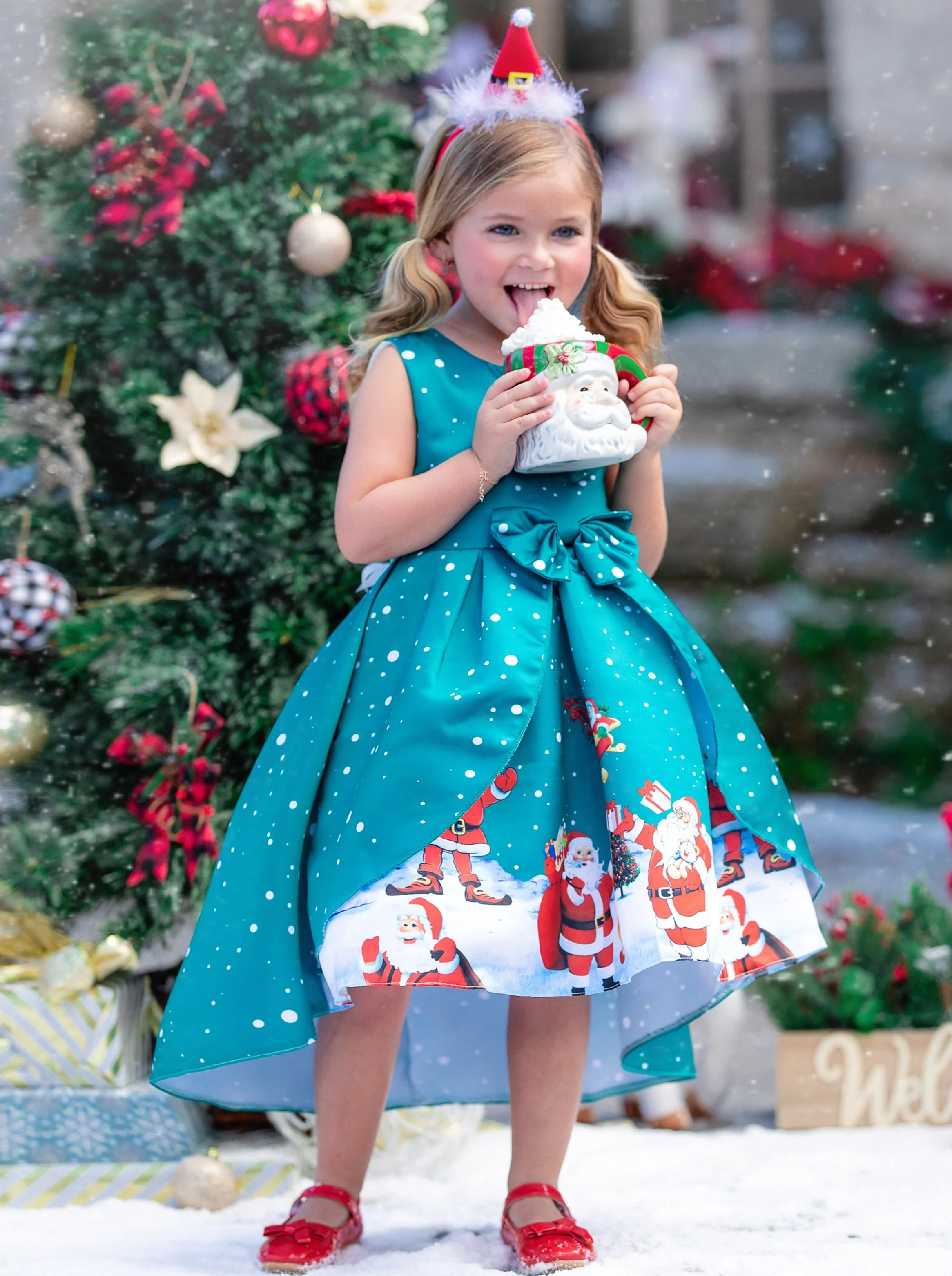 Santa Time Holiday Scene Dress - Image 2