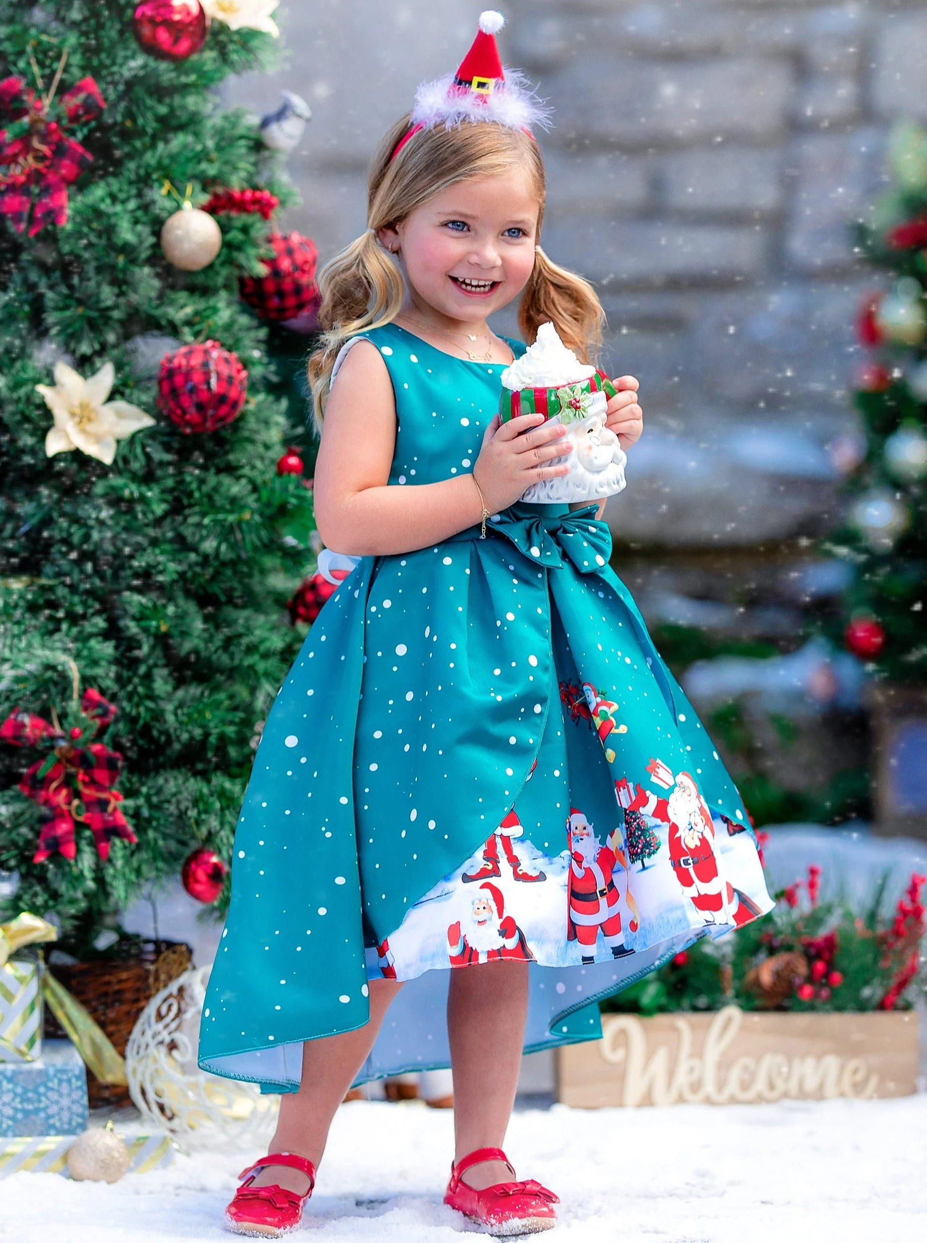 Santa Time Holiday Scene Dress - Image 4