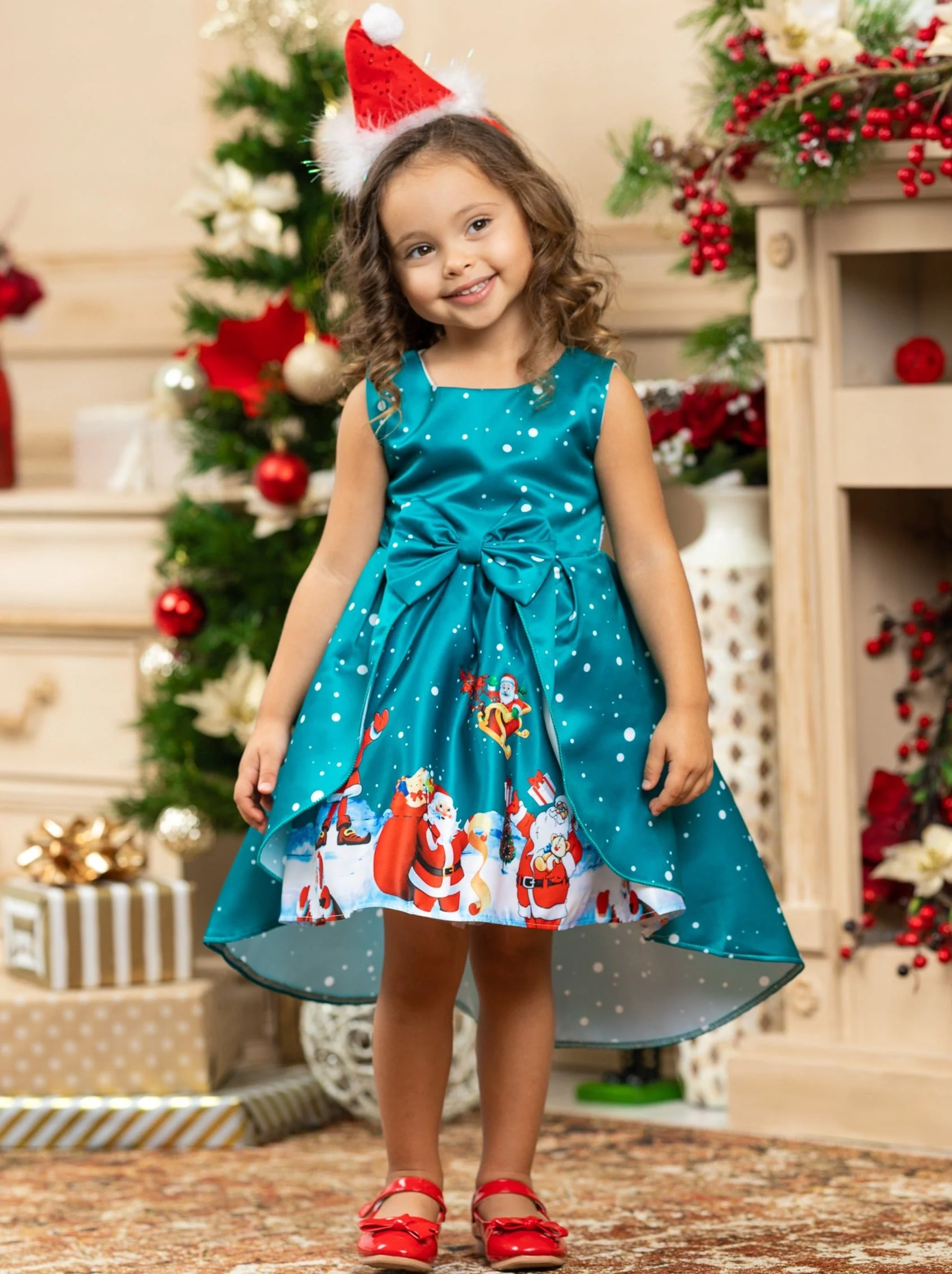 Santa Time Holiday Scene Dress - Image 6