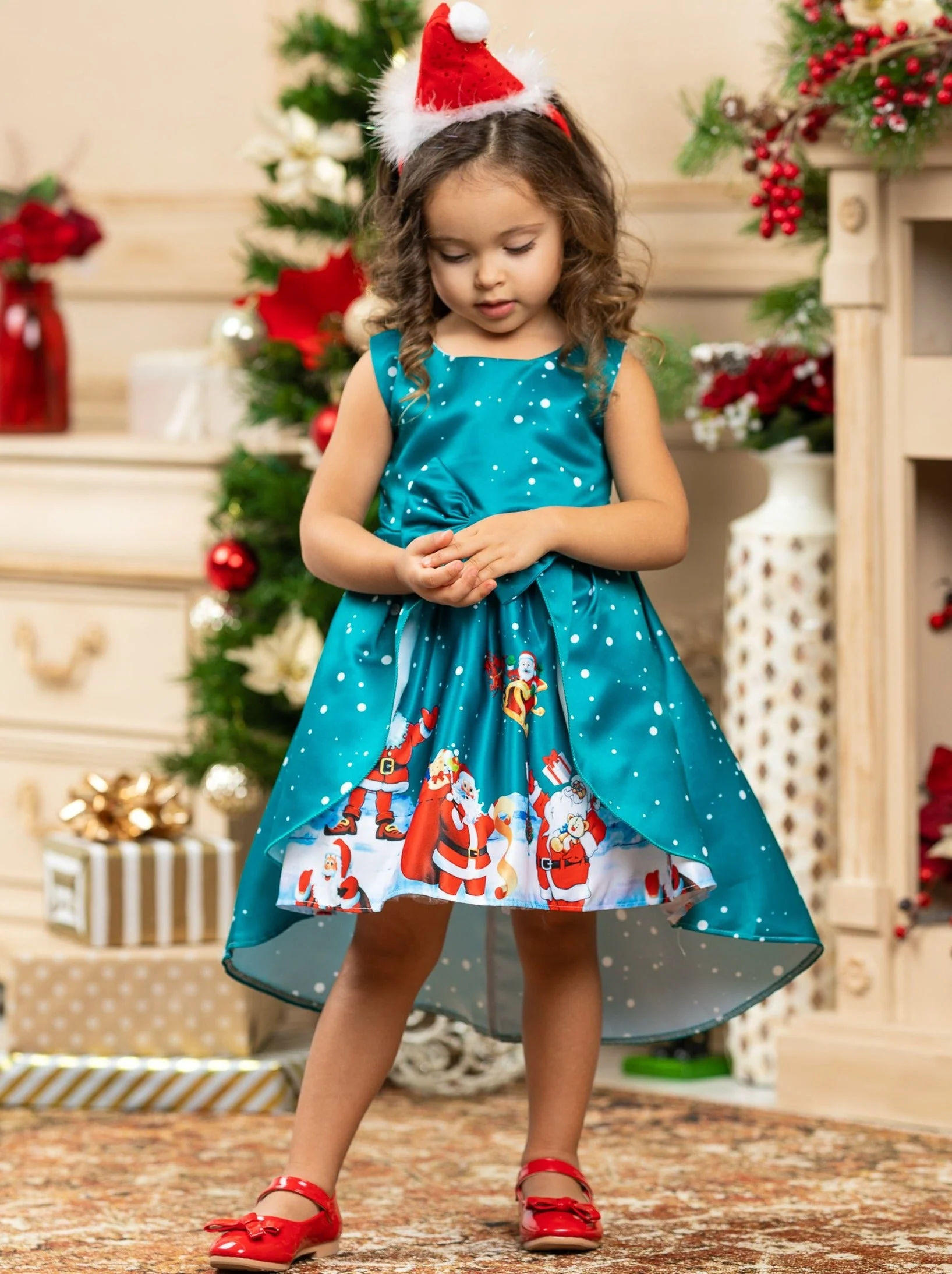 Santa Time Holiday Scene Dress - Image 7