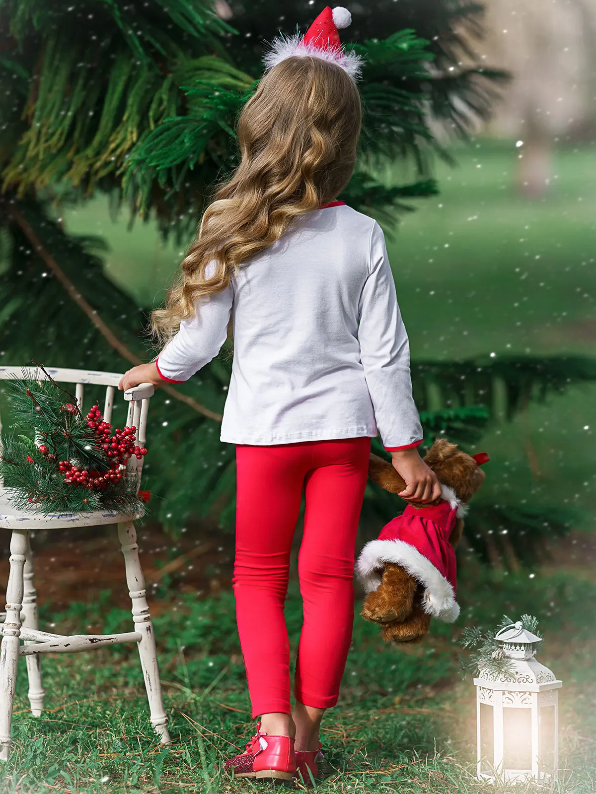 Santa's Little Princess Sequin Legging Set - Image 2