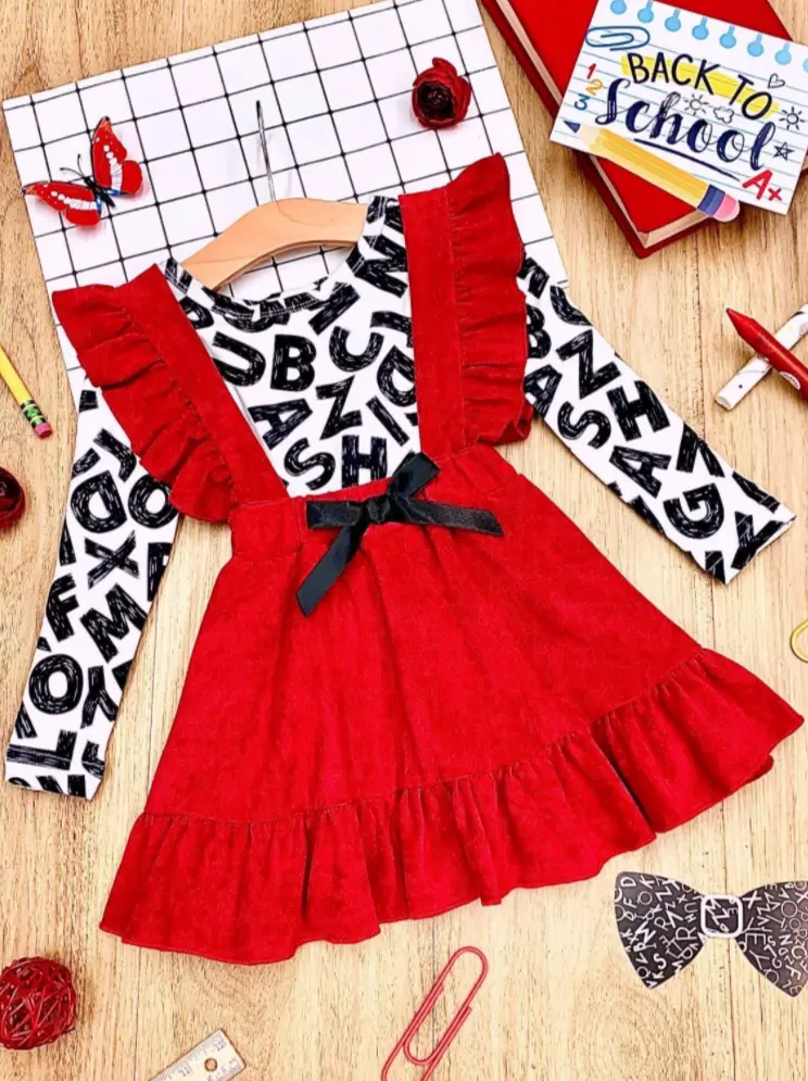 Spell With Me Ruffled Overall Skirt Set - Image 3