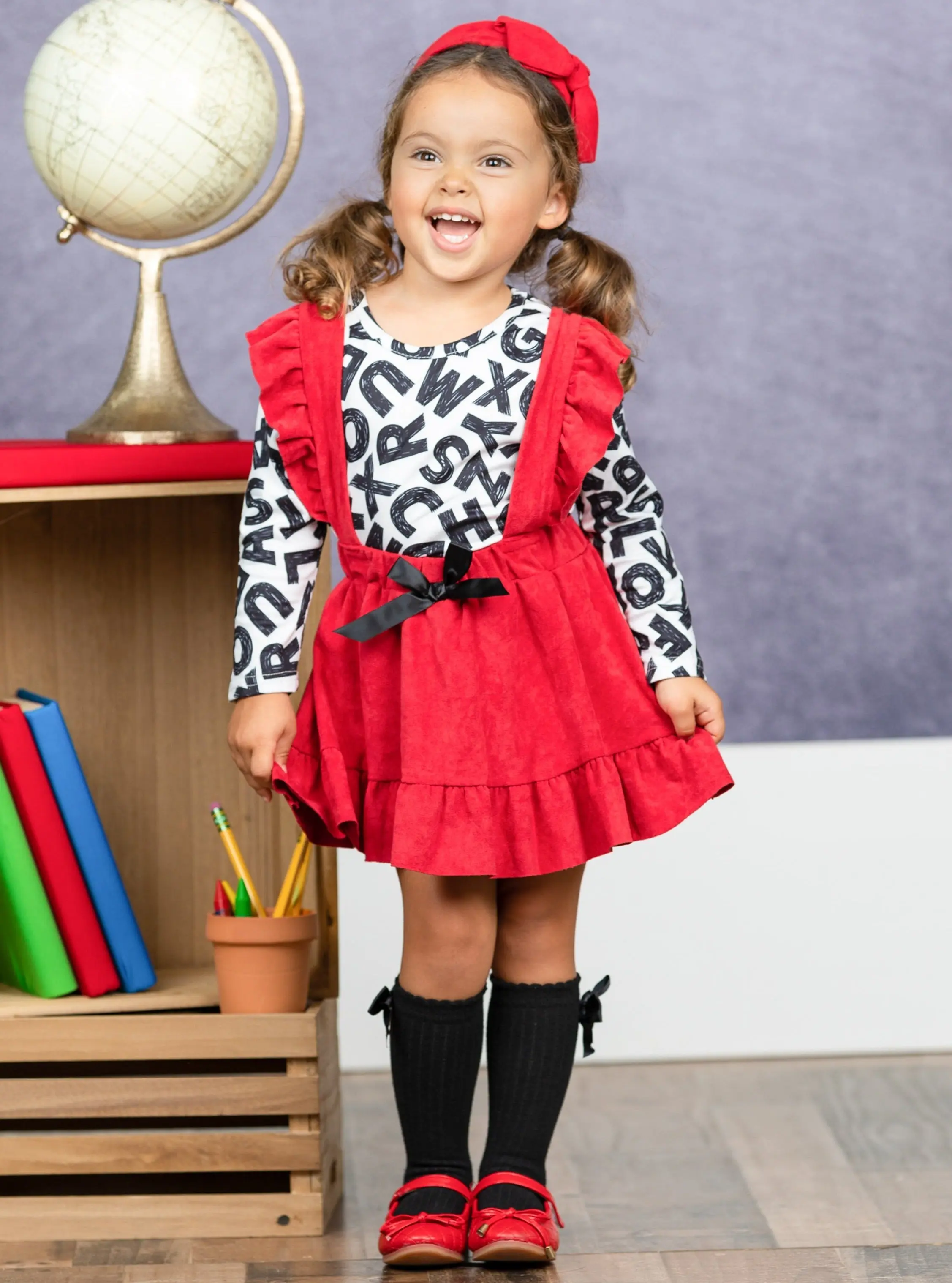 Spell With Me Ruffled Overall Skirt Set - Image 4