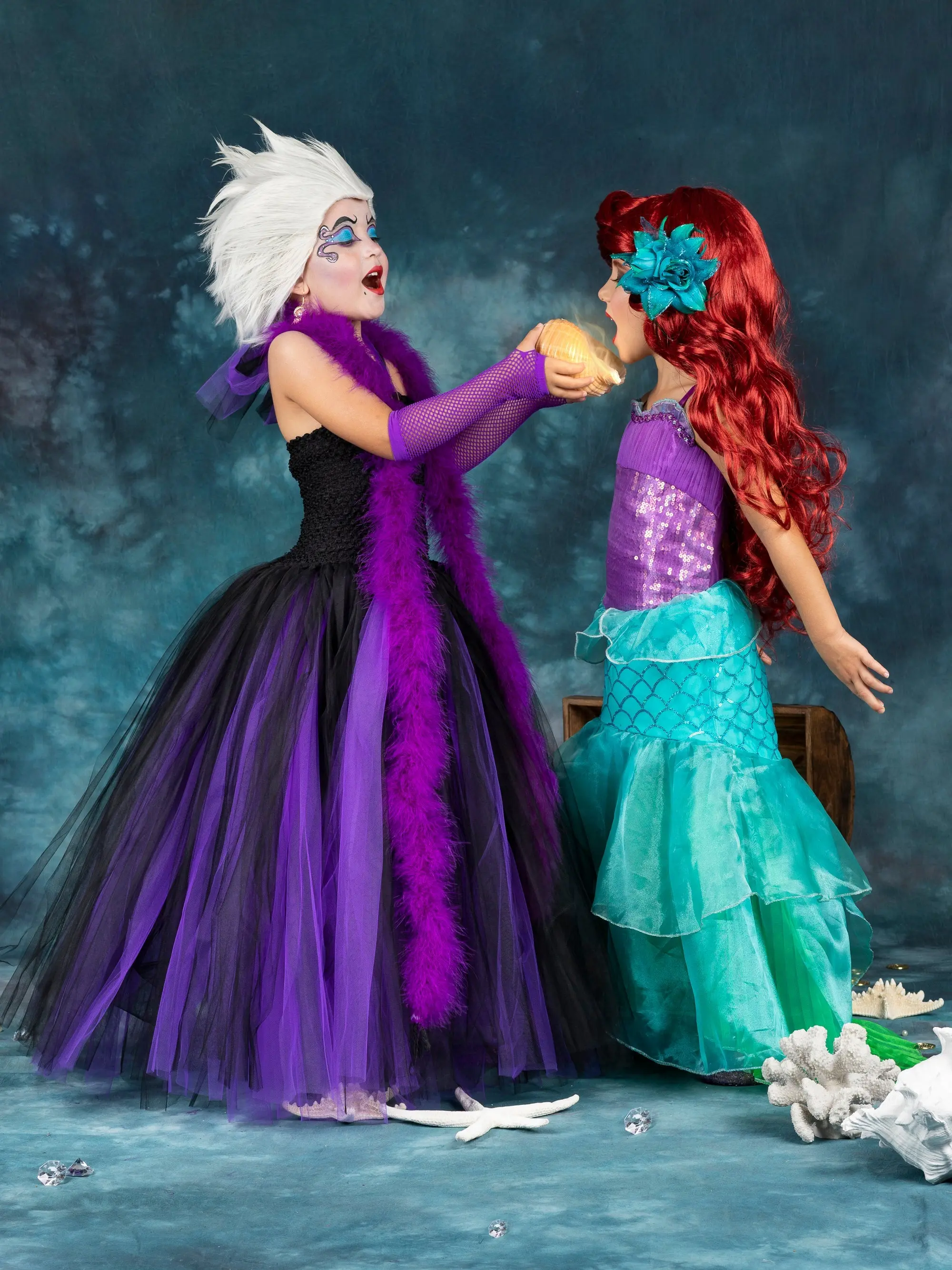 Girls Sea Witch Villain Tutu Costume Dress - Image 3