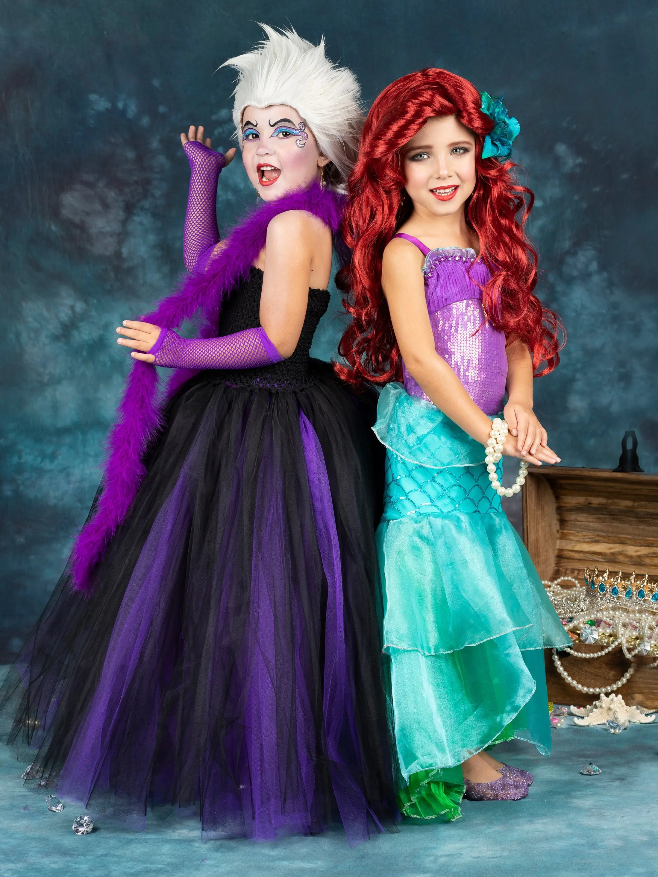 Girls Sea Witch Villain Tutu Costume Dress - Image 4