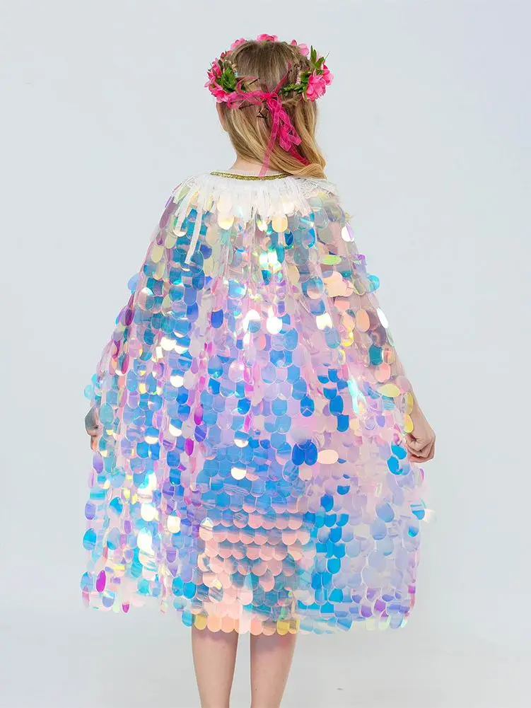 Girls Sequin Mermaid Cape - Image 2
