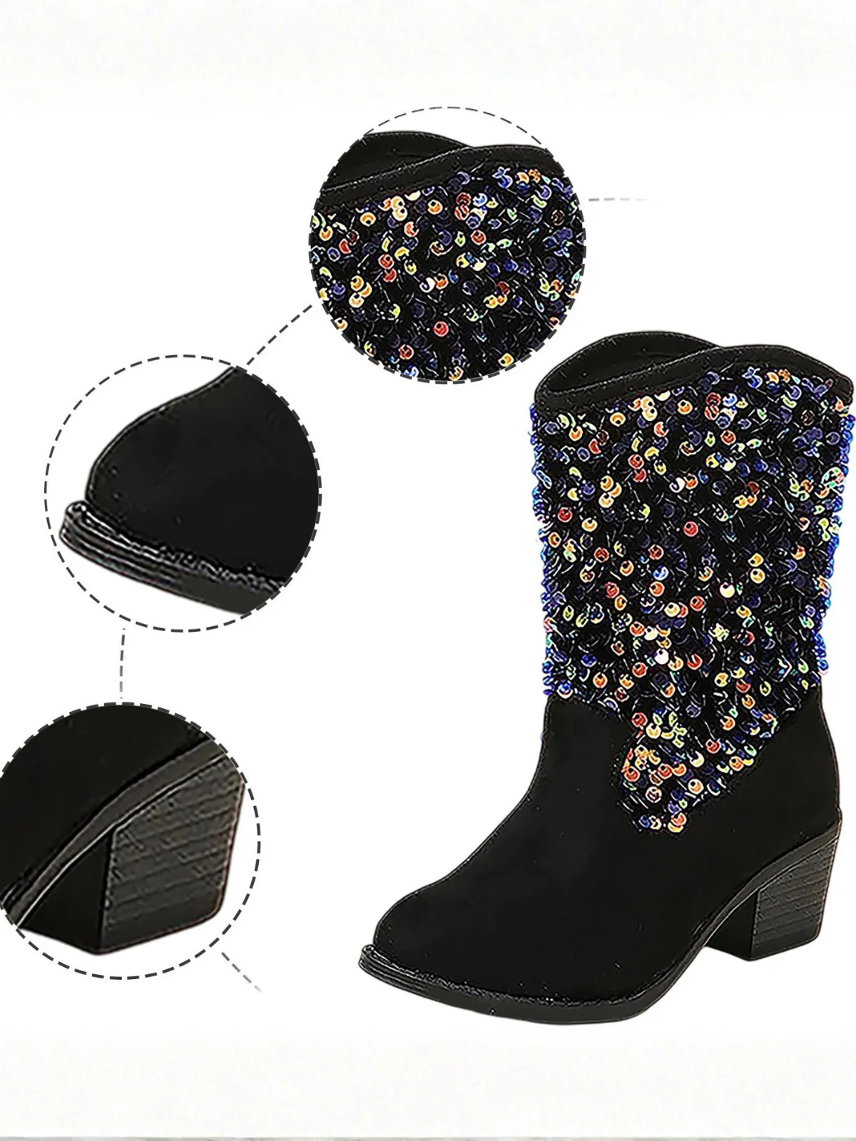 Girls Sequined Elegant Unique Boots By Liv and Mia - Image 6