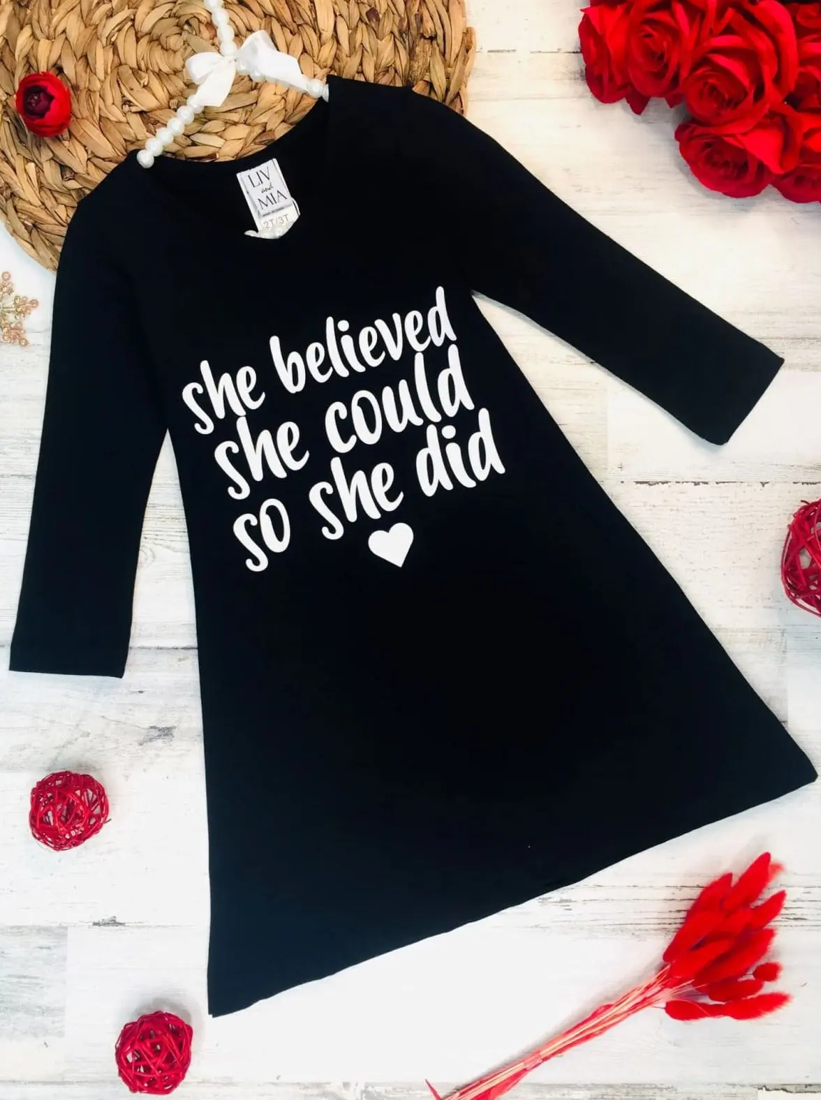 She Believed Long Sleeve A-Line Dress - Image 2