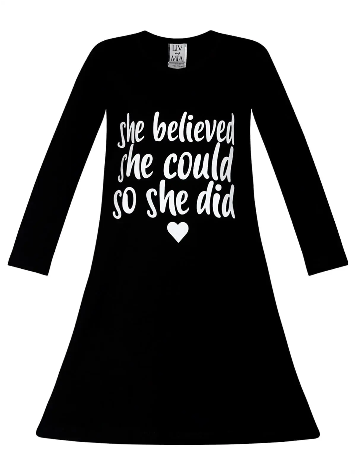 She Believed Long Sleeve A-Line Dress - Image 7