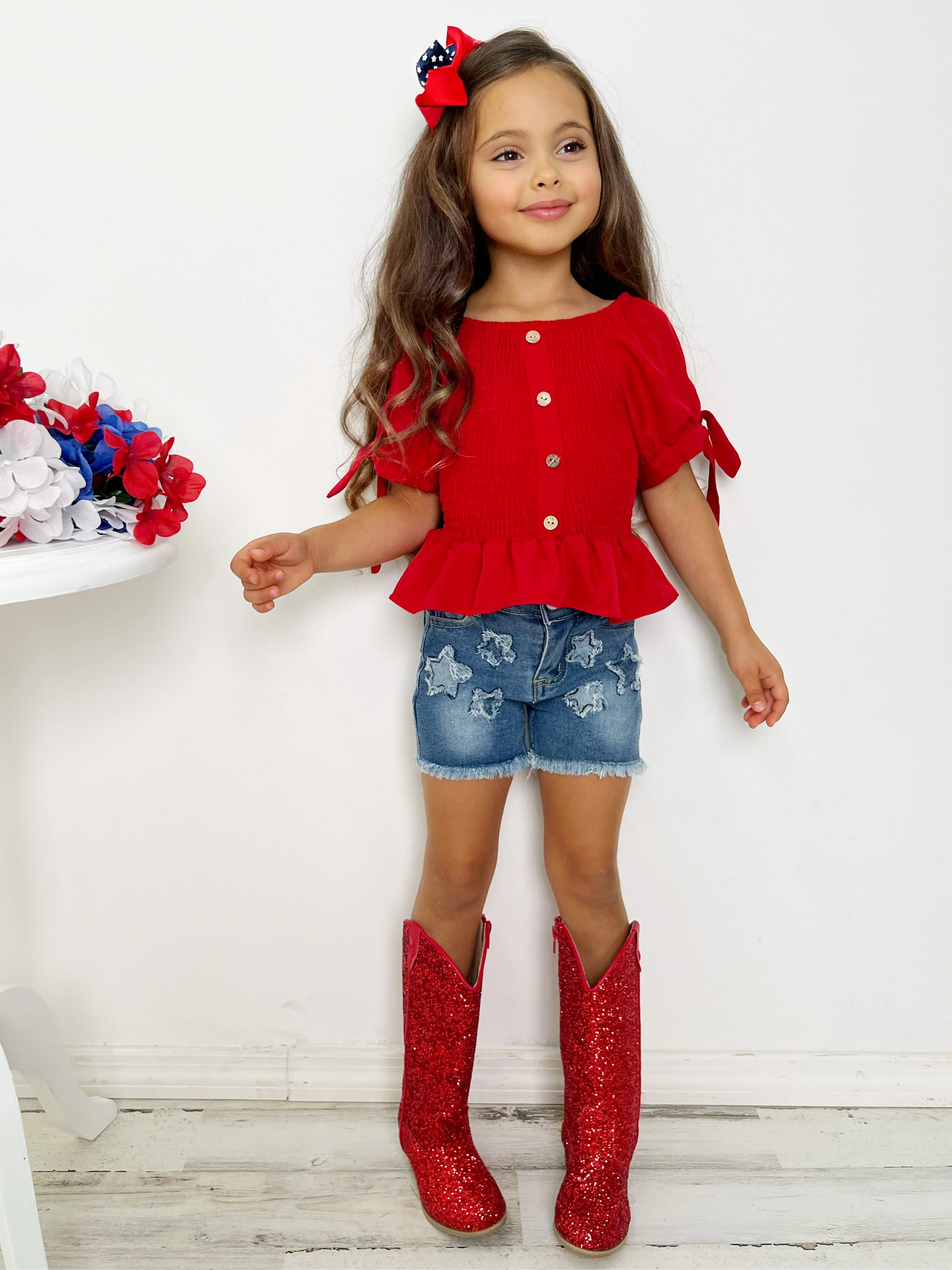 She's a Firework Star Patched Shorts Set - Image 6