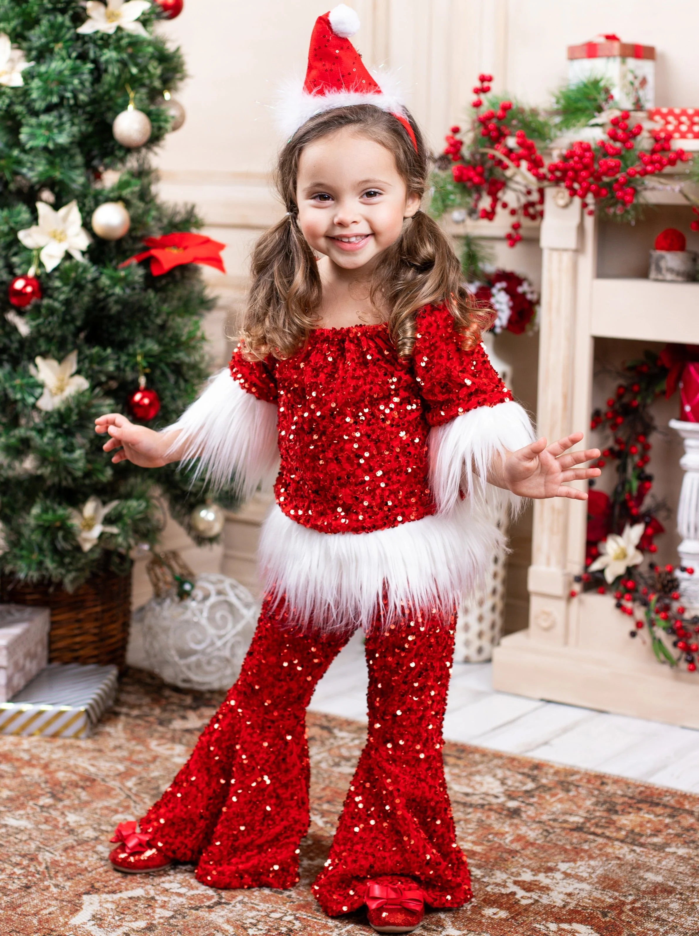 Shimmer Like Tinsel Sequin Bell Bottoms Set - Image 2