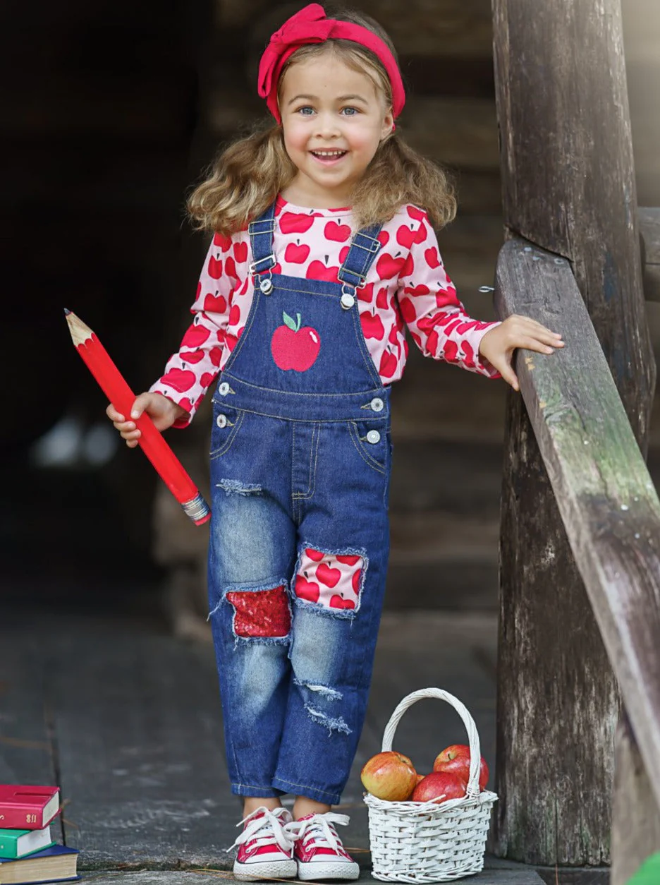 Apple Vision Top And Patched Denim Overall Set - Image 4