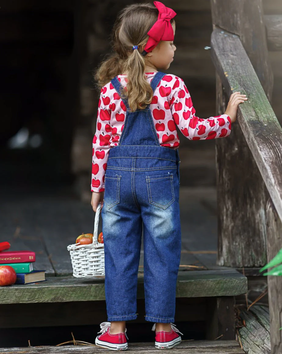 Apple Vision Top And Patched Denim Overall Set - Image 5