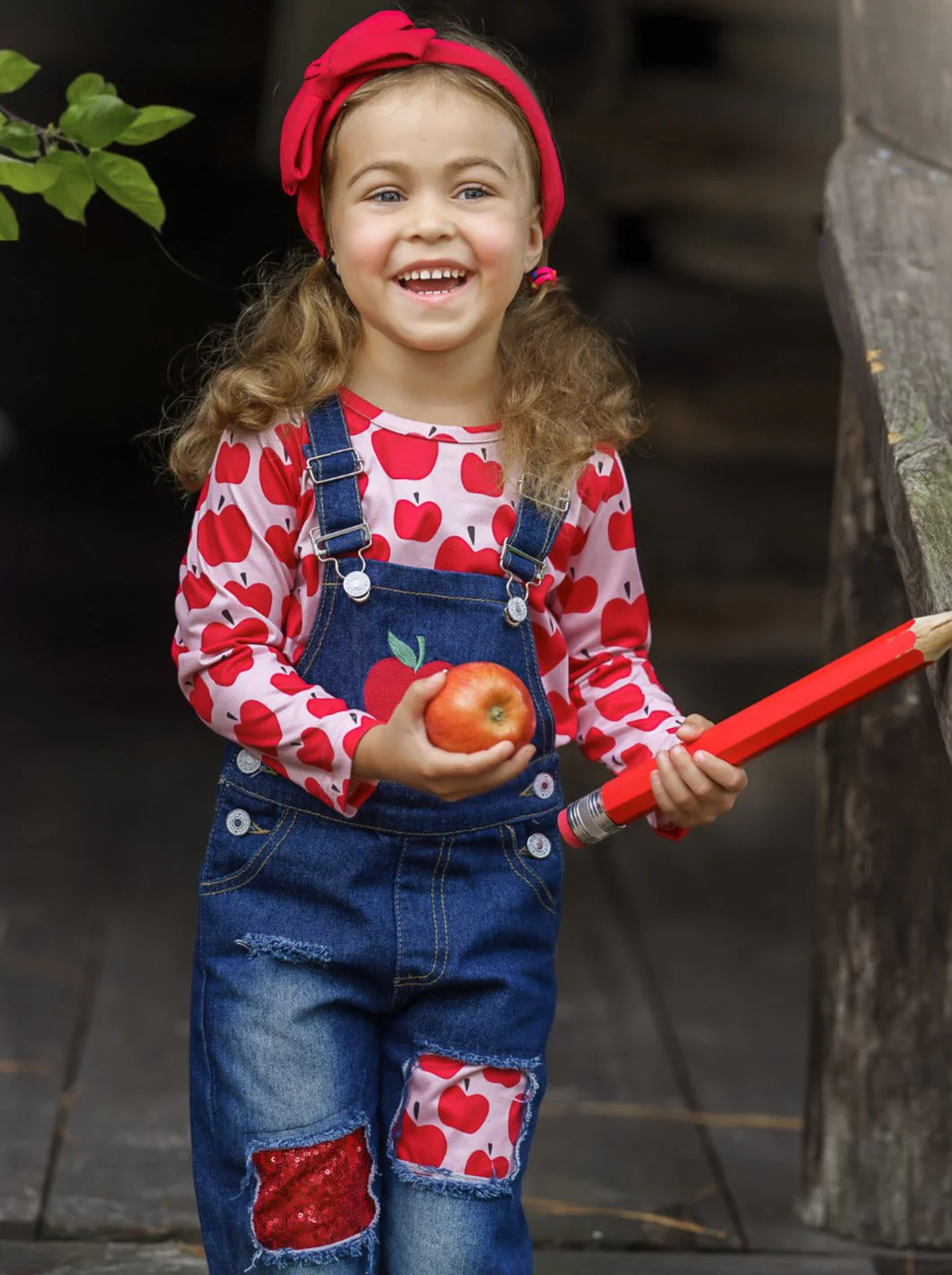 Apple Vision Top And Patched Denim Overall Set - Image 6