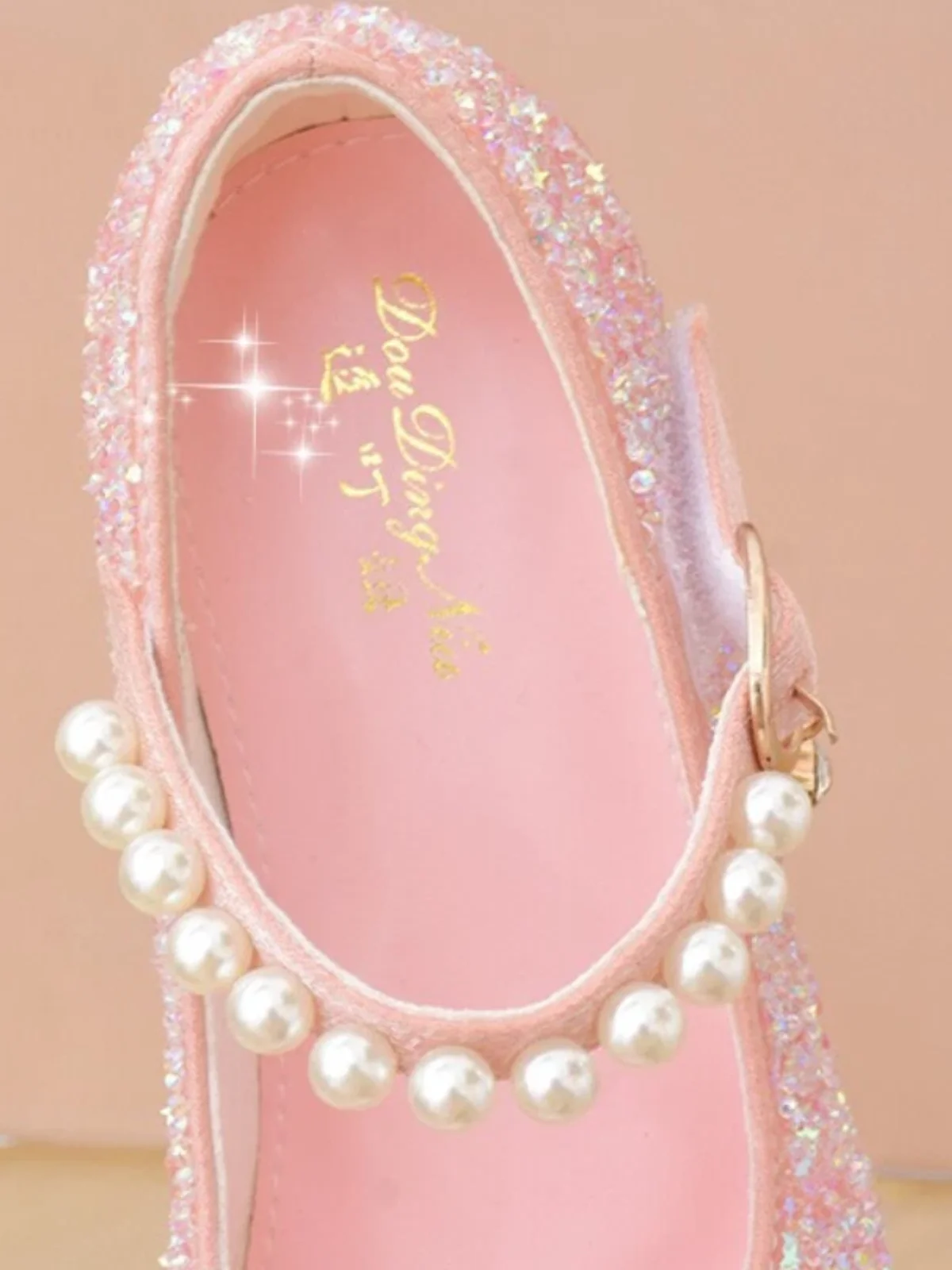 Enchanted Girl Pearl Strap Sparkling Mary Jane Shoes By Liv and Mia - Image 3