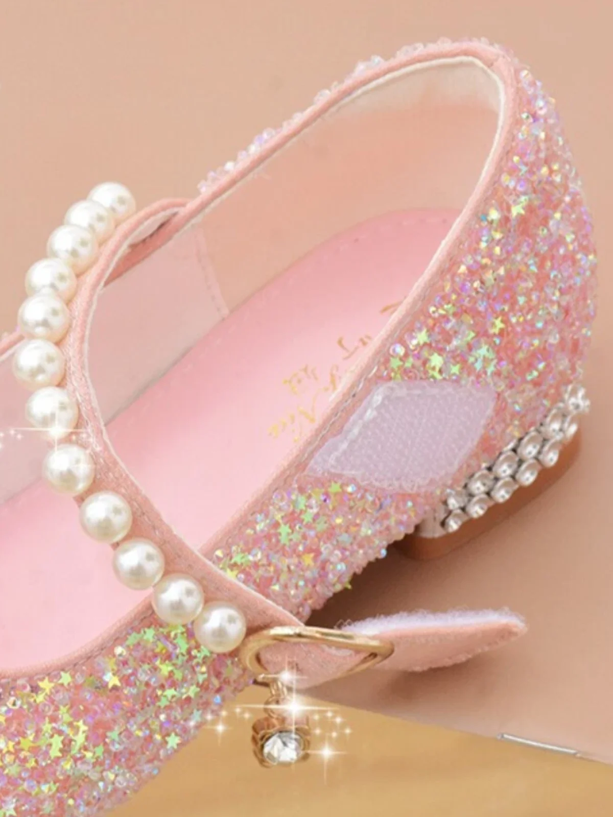 Enchanted Girl Pearl Strap Sparkling Mary Jane Shoes By Liv and Mia - Image 4