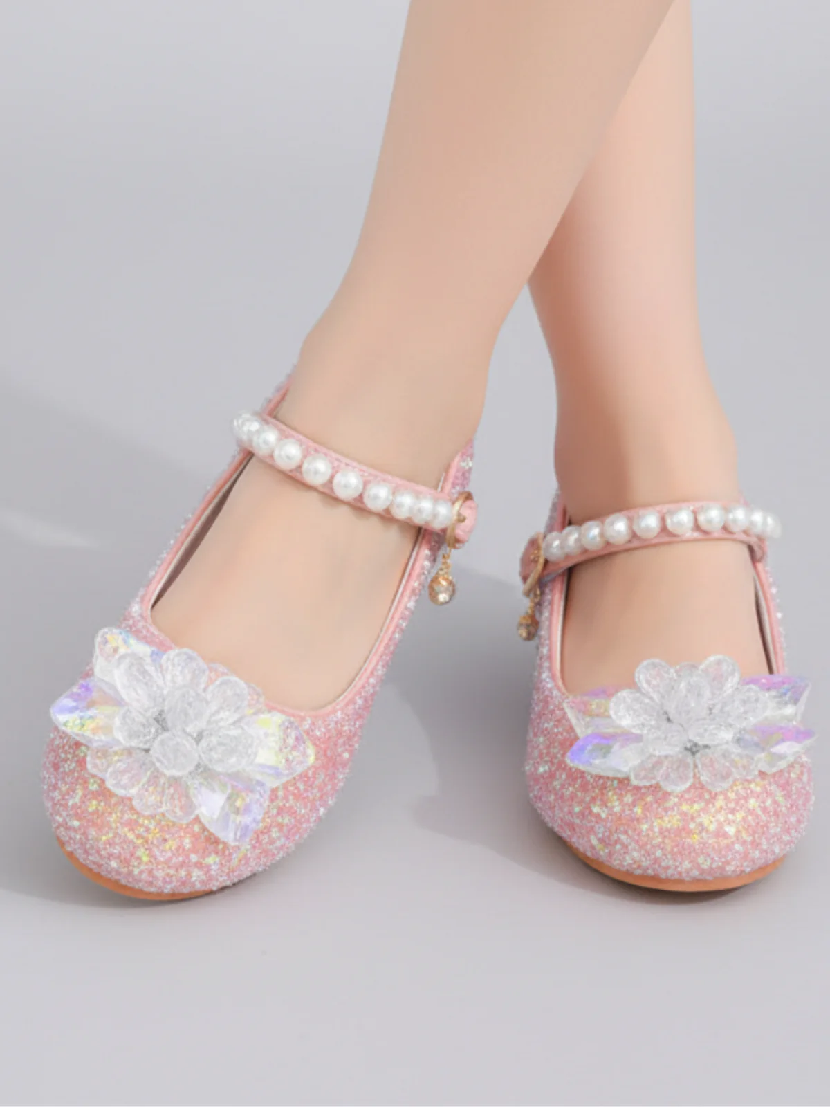 Enchanted Girl Pearl Strap Sparkling Mary Jane Shoes By Liv and Mia - Image 6