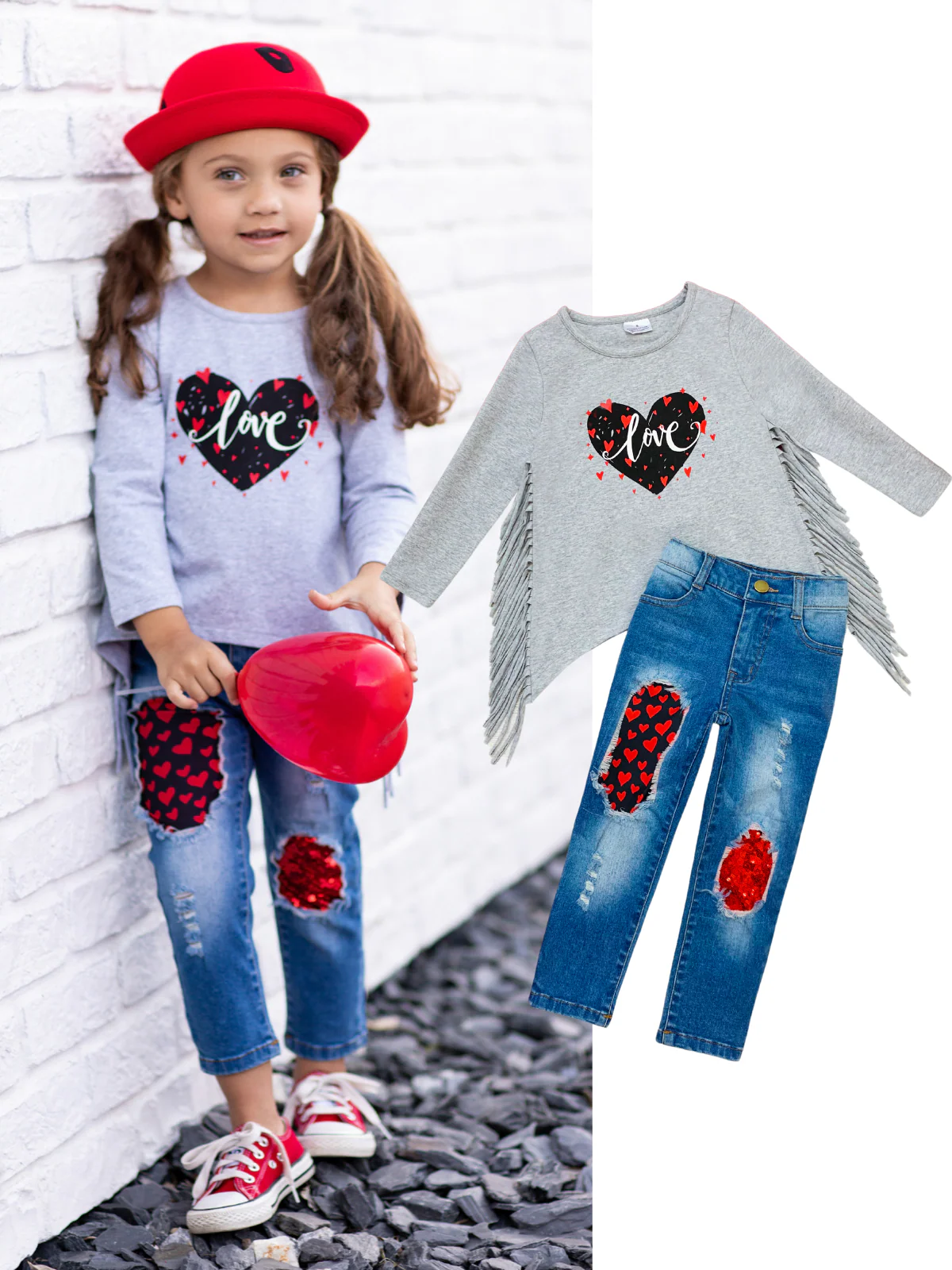 Show Me Love Patched Jeans Set - Image 10