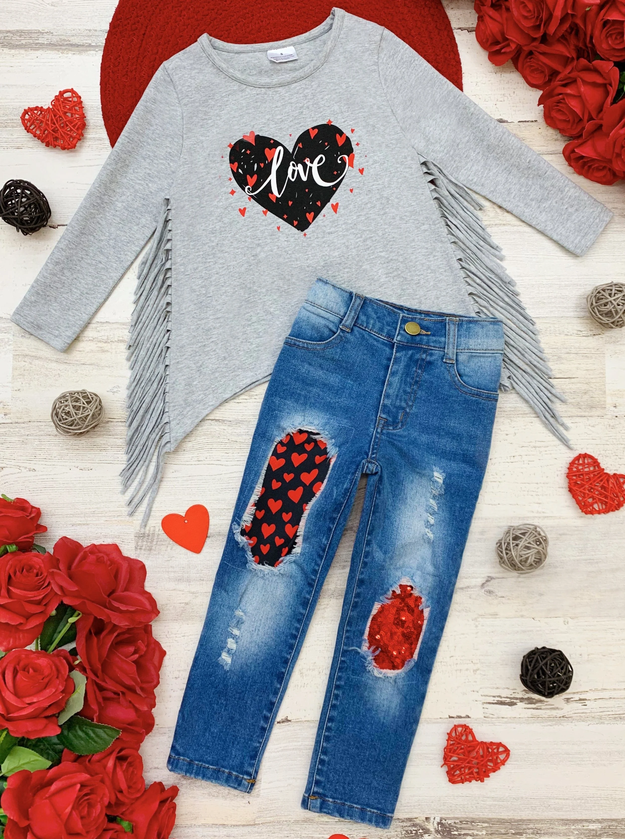 Show Me Love Patched Jeans Set - Image 3