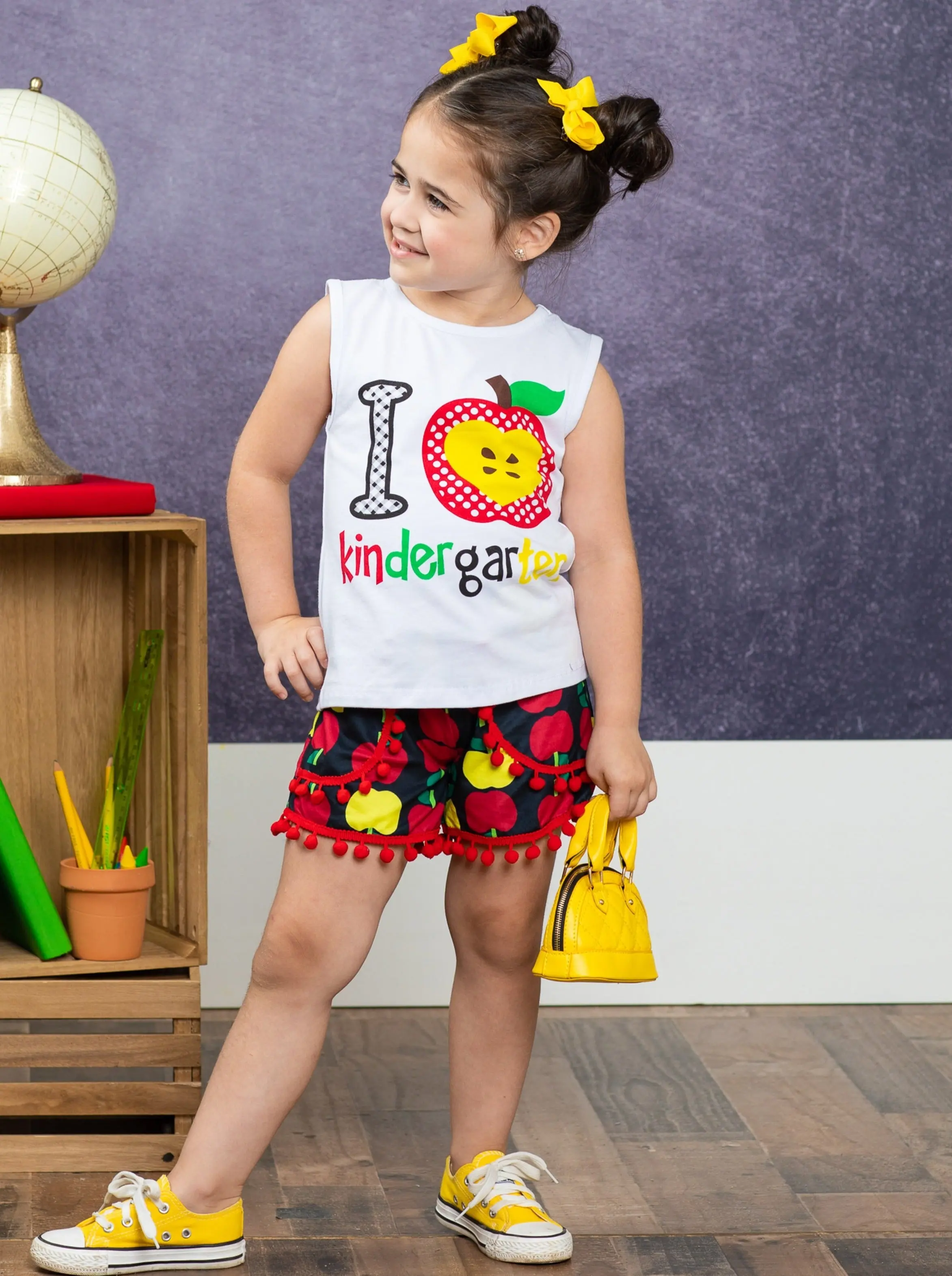I Love Kindergarten Pom Pom Short Set - Image 2