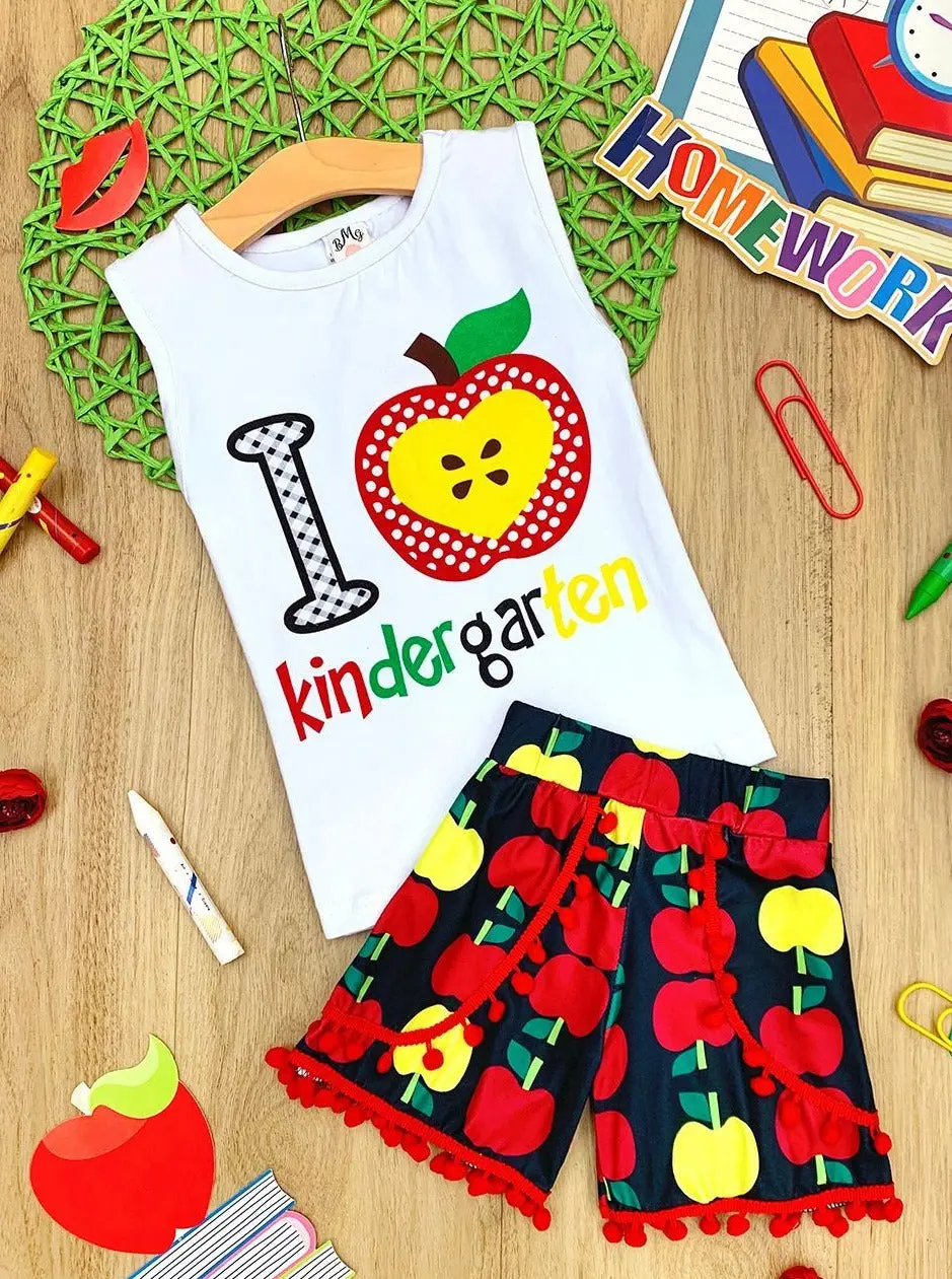 I Love Kindergarten Pom Pom Short Set - Image 3