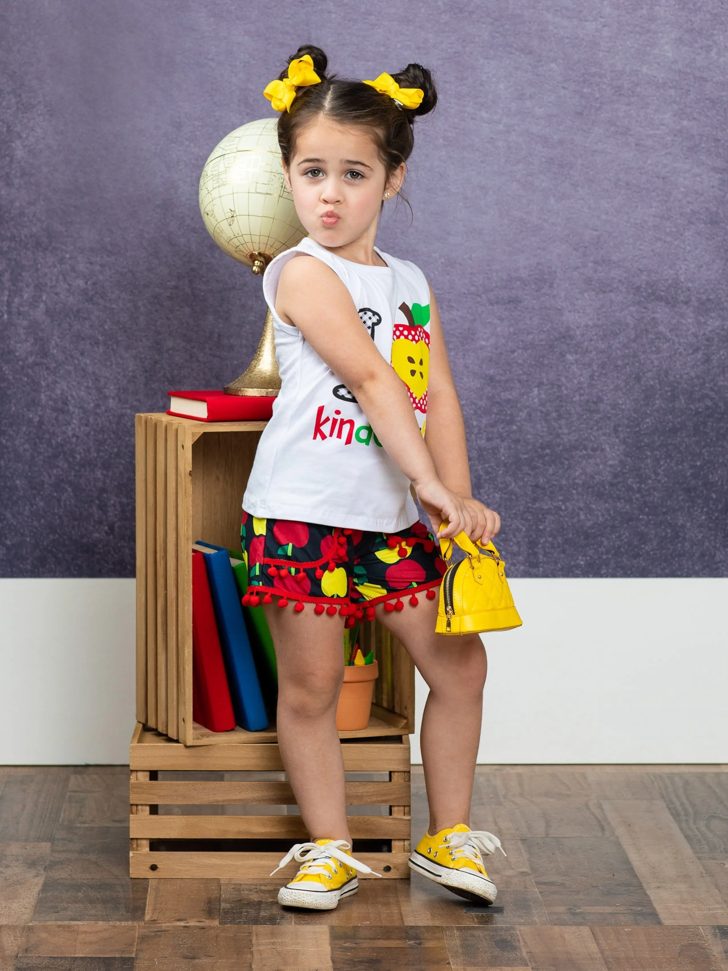 I Love Kindergarten Pom Pom Short Set - Image 4